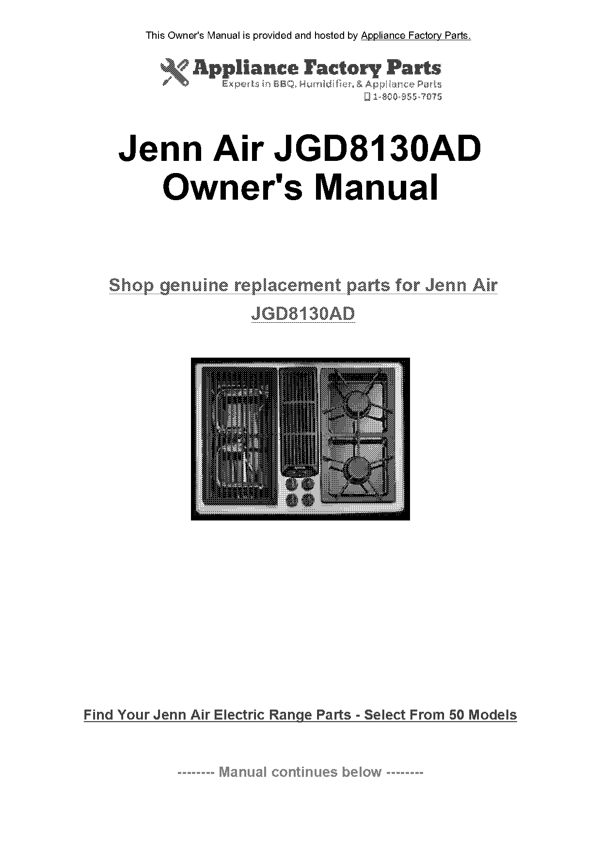 jenn air manuals downdraft stove