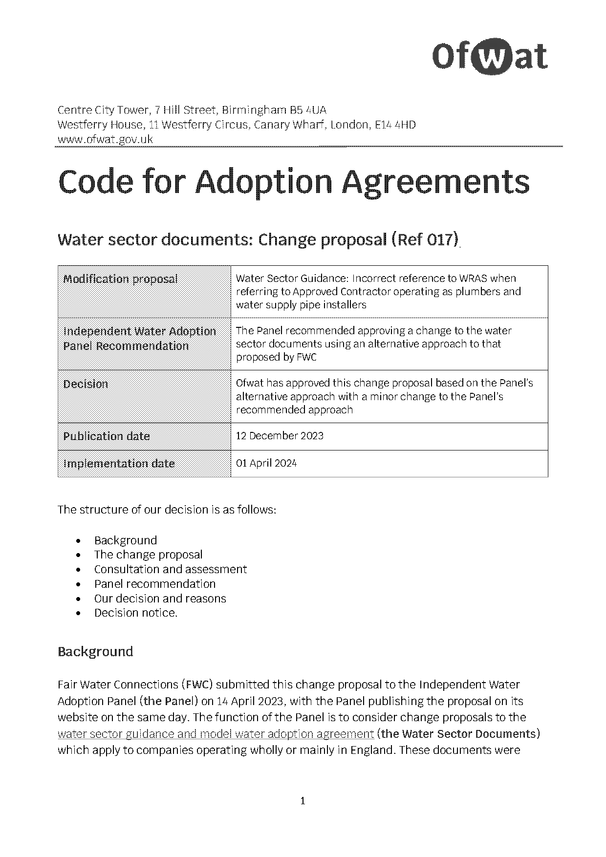 approved contractor scheme criteria