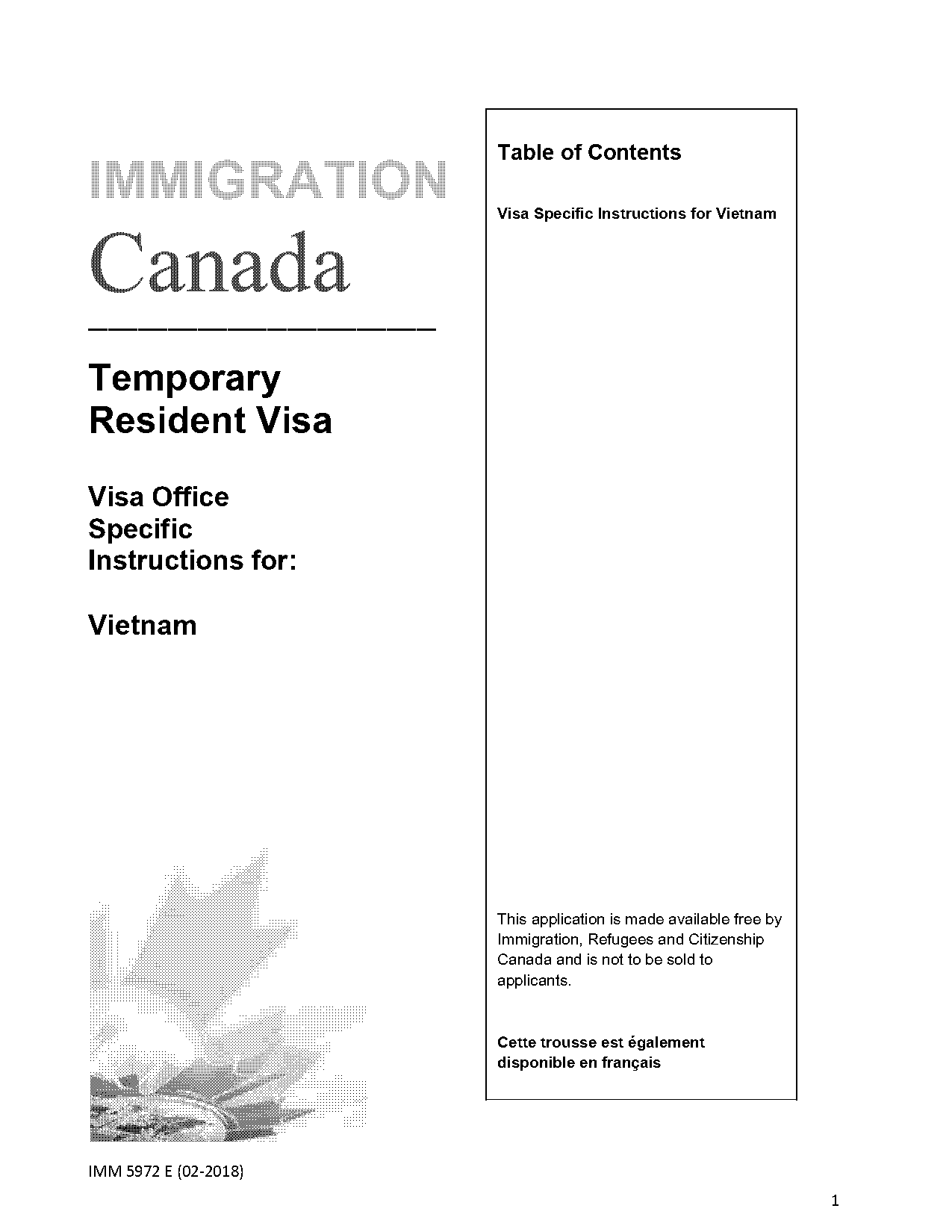 document checklist for a temporary resident visa