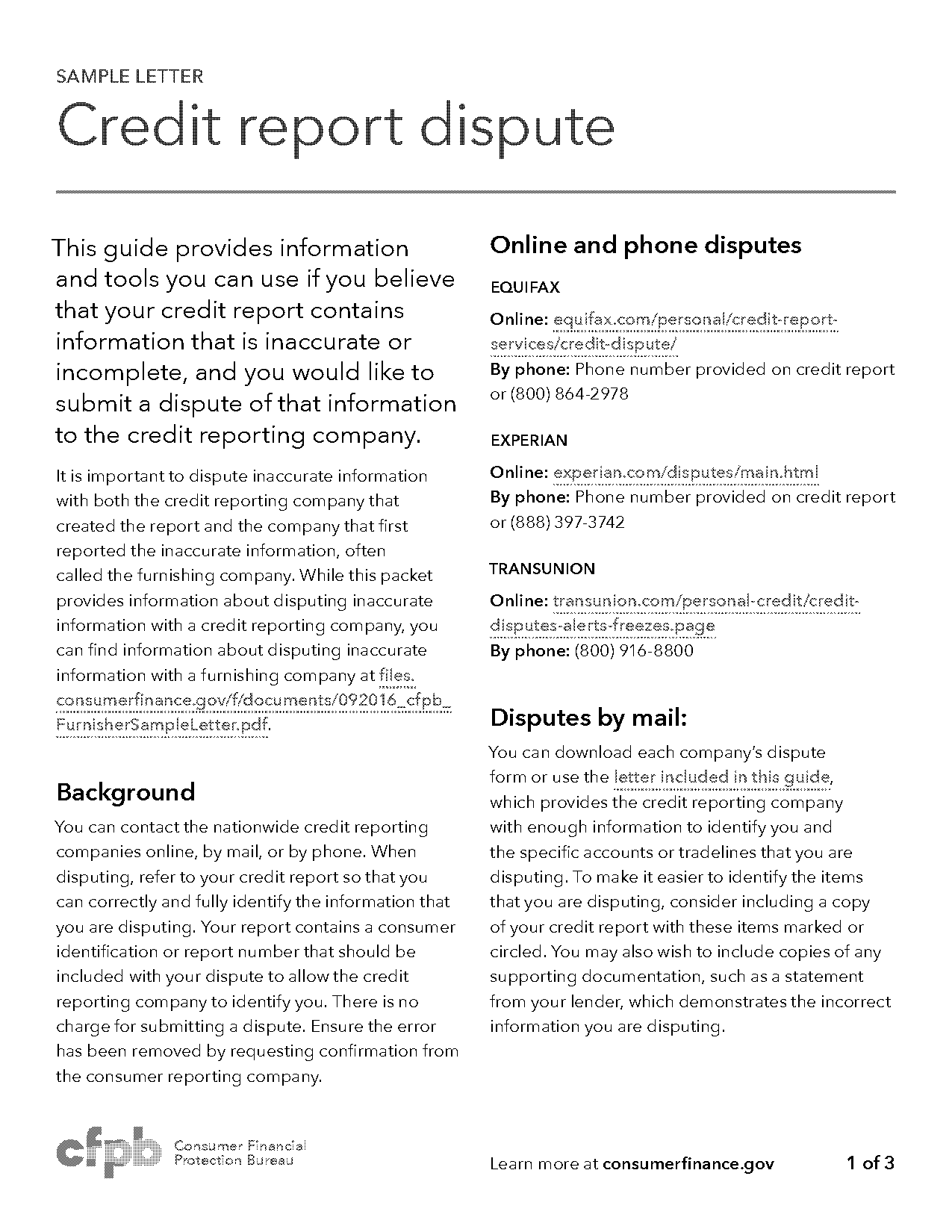 example dispute letter to credit reporting agency