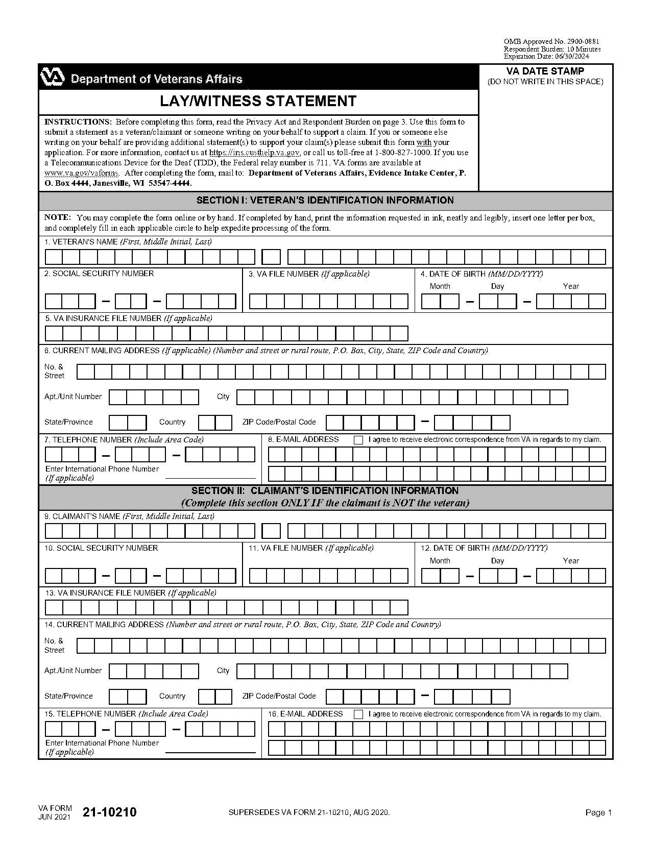 insurance witness statement template