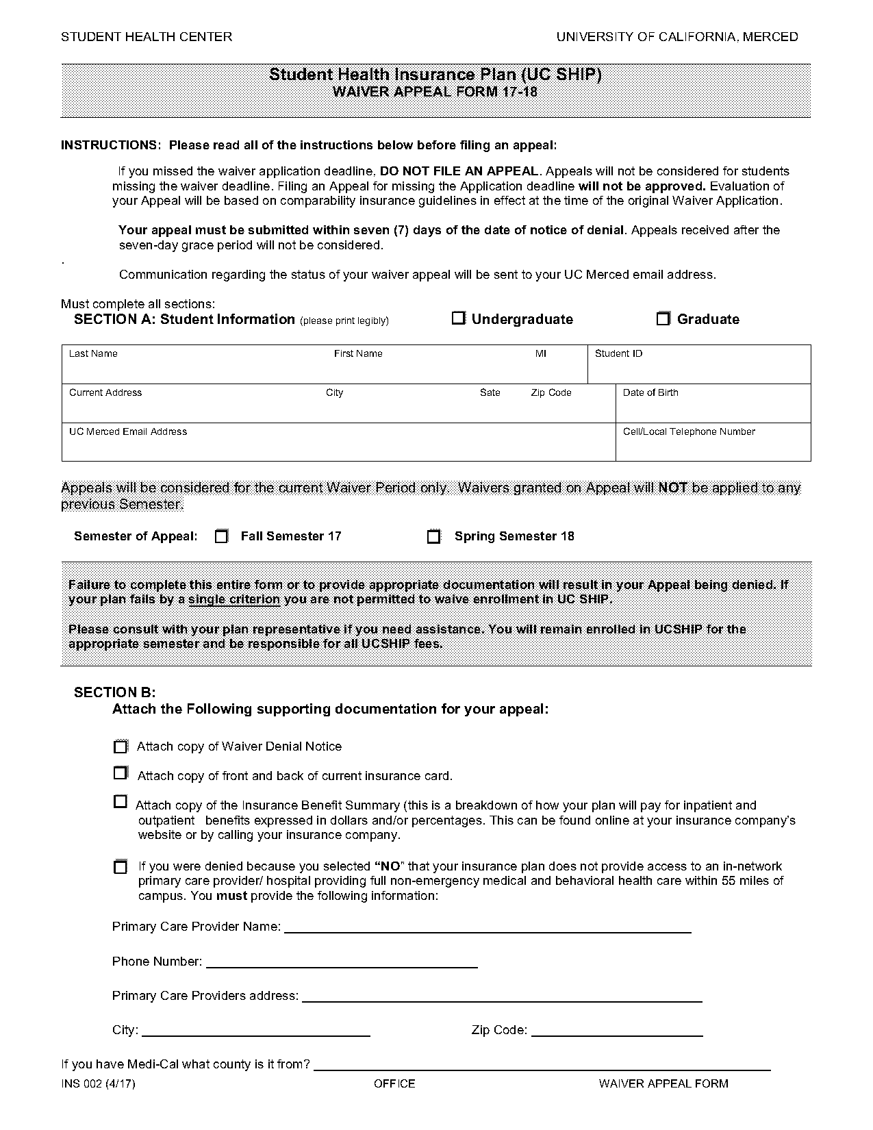 uc fee waiver denied