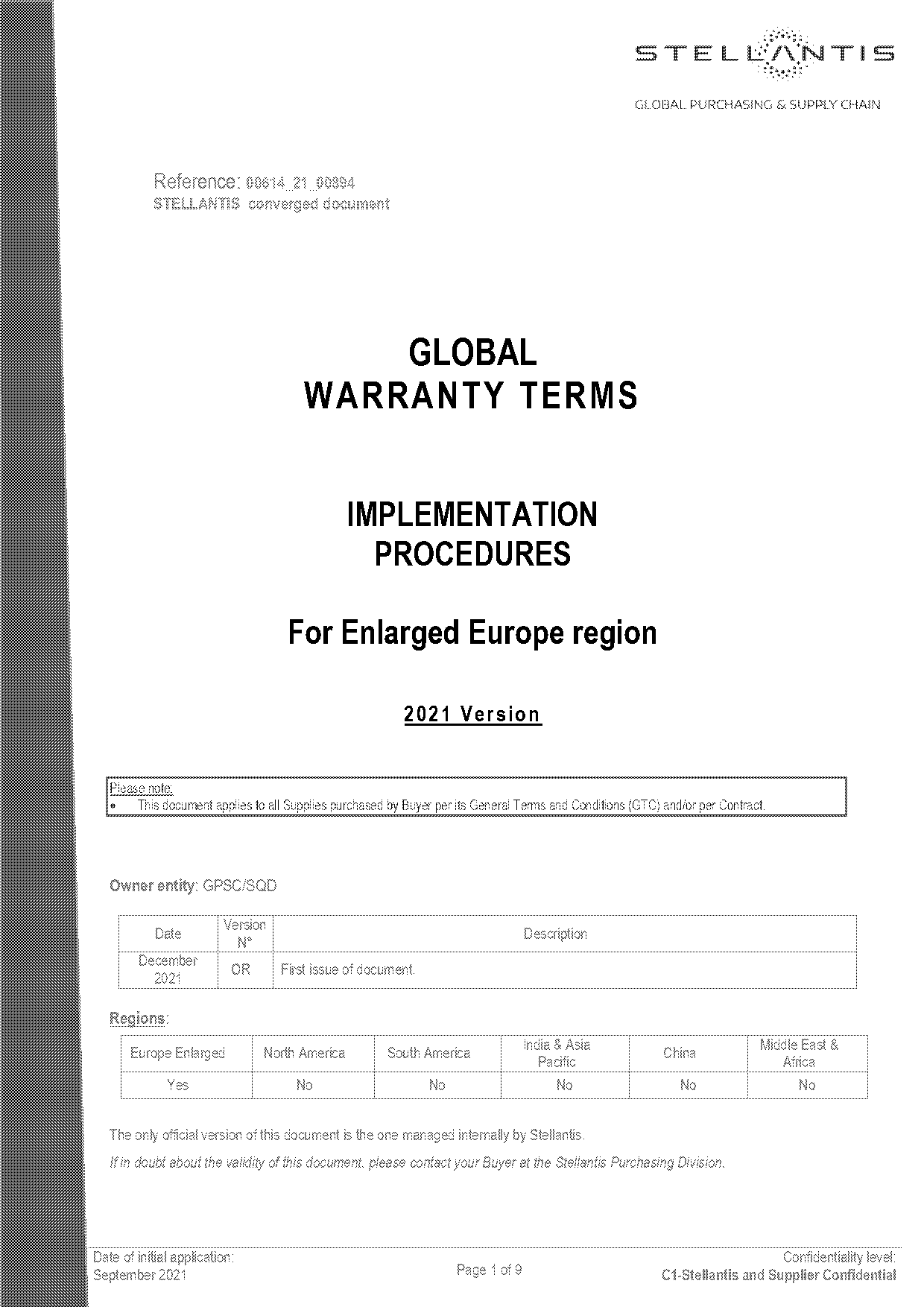 global warranty terms and conditions