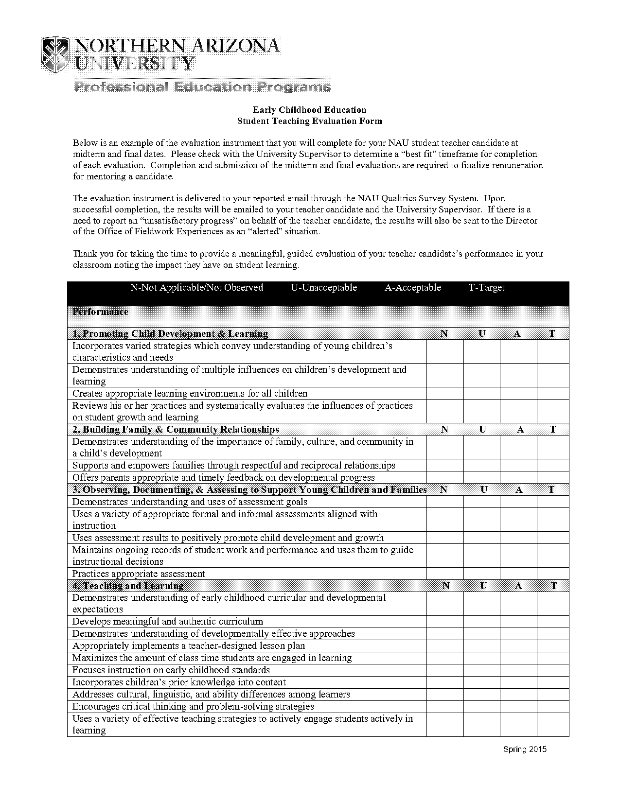 evaluation forms for preschool students