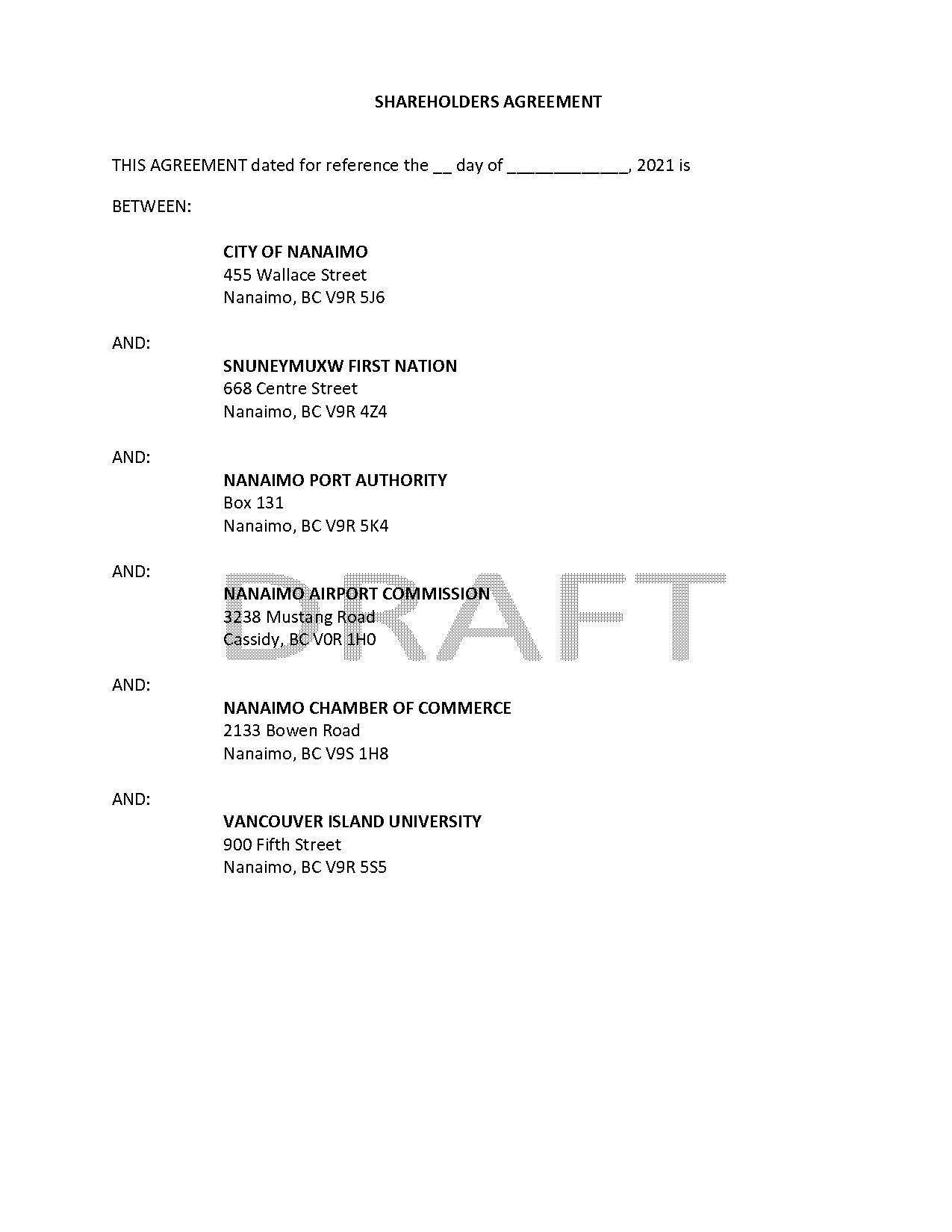 incorporation agreement sample bc