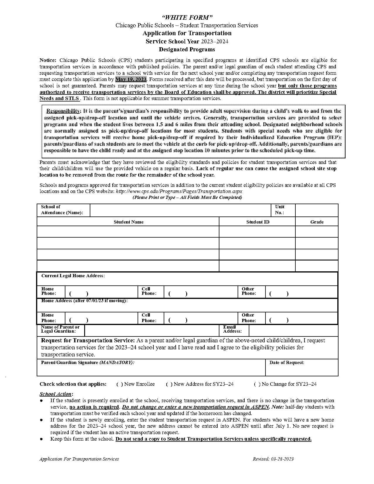 bus transportation request form