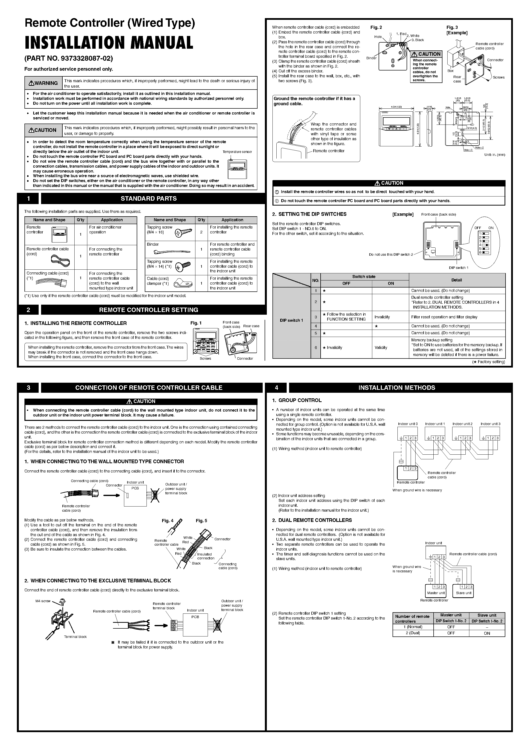 fujitsu wired remote controller instructions