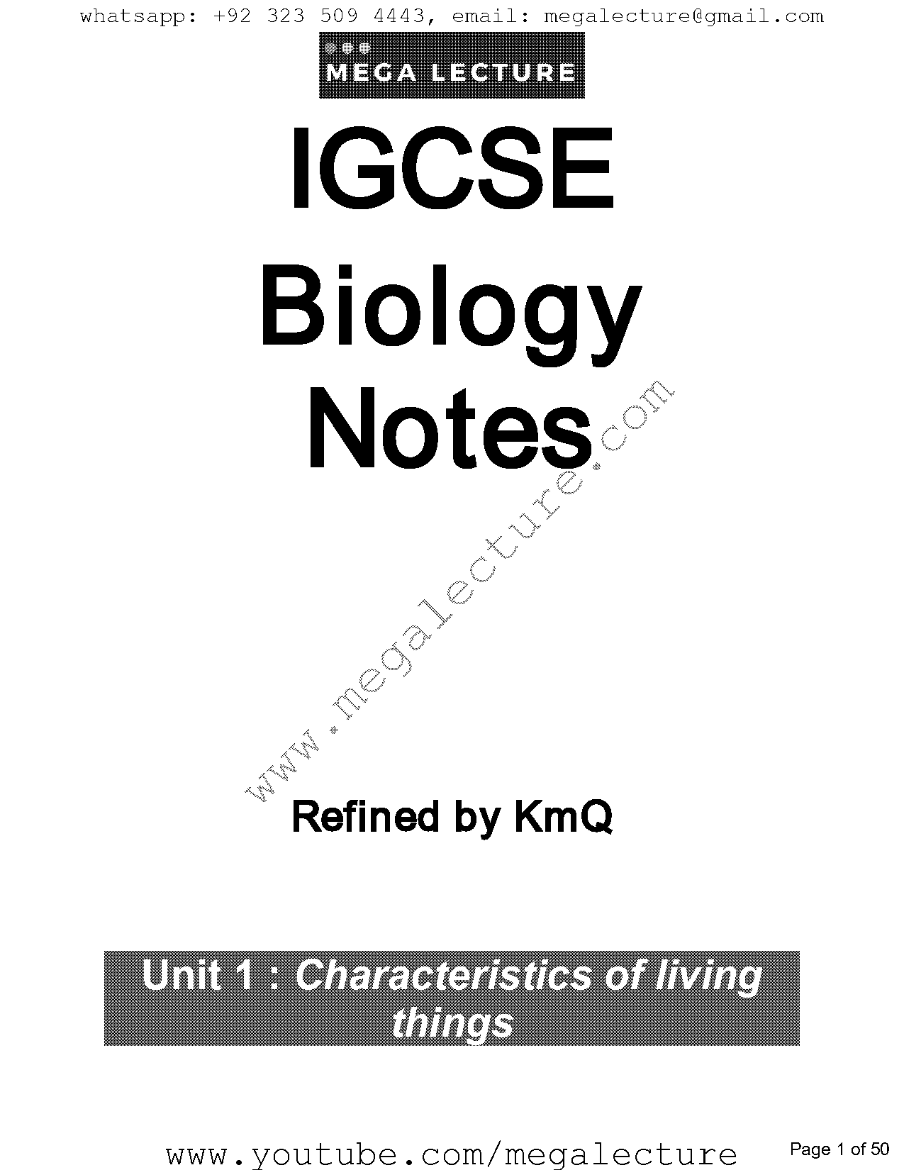 biology notes igcse pdf