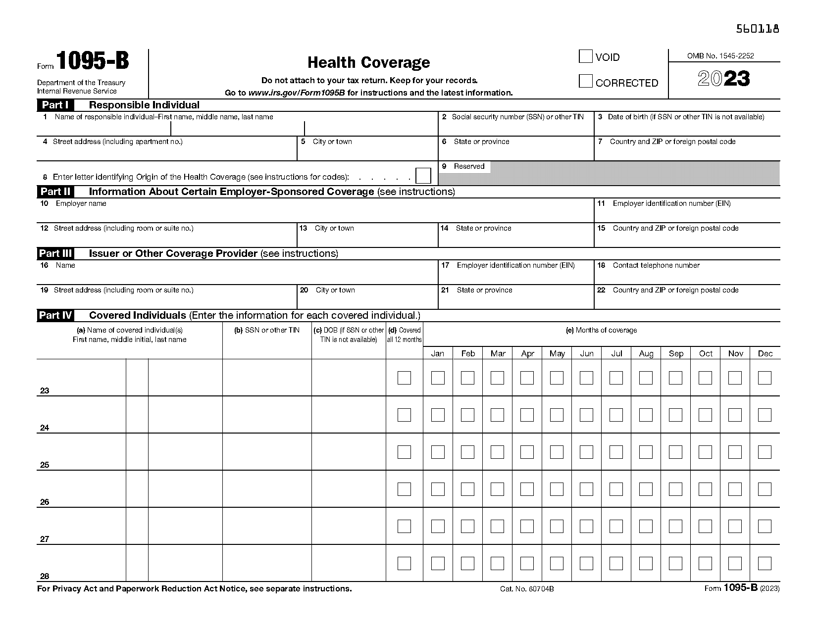 example of health insurance coverage form