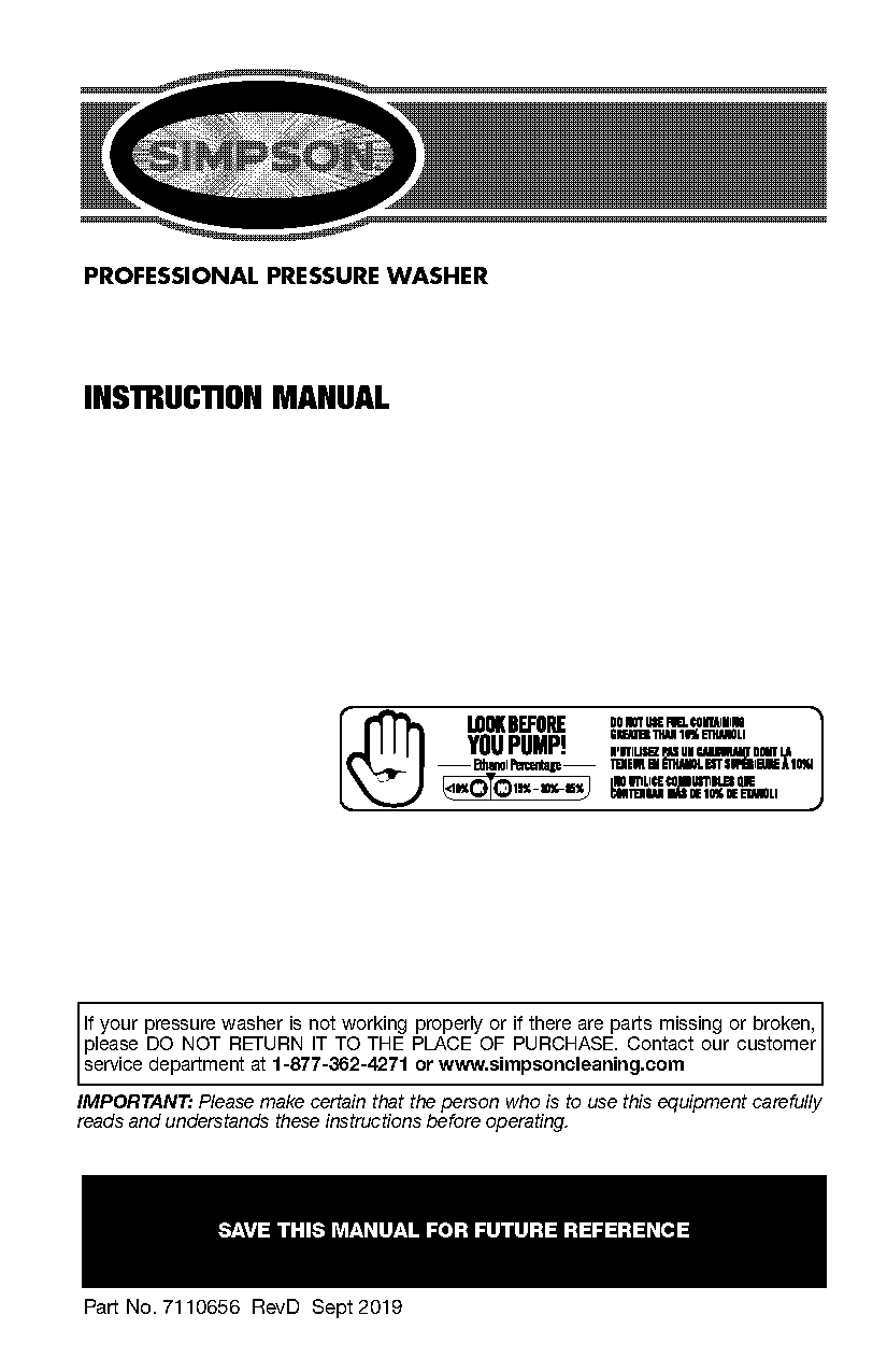 pro pressure washer instructions