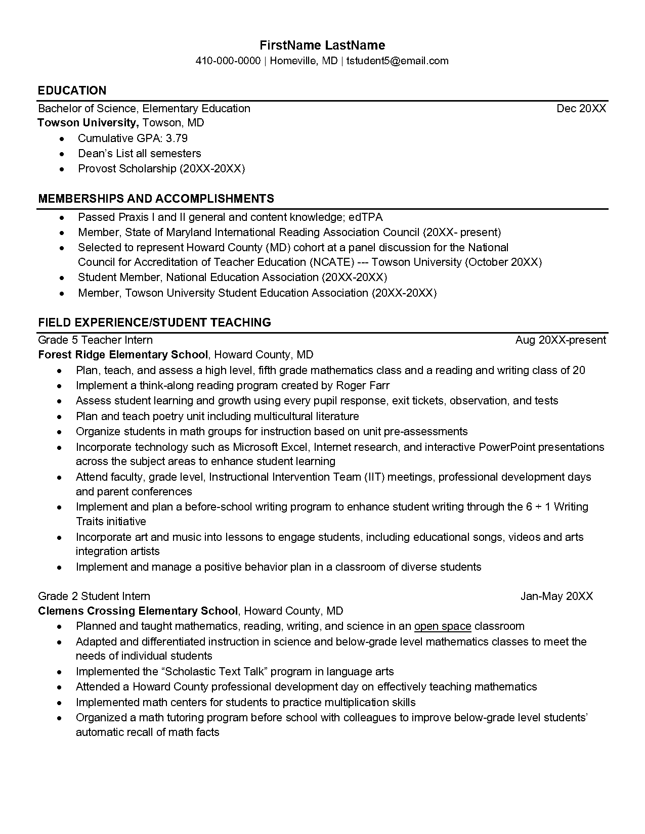 math teacher resume pdf