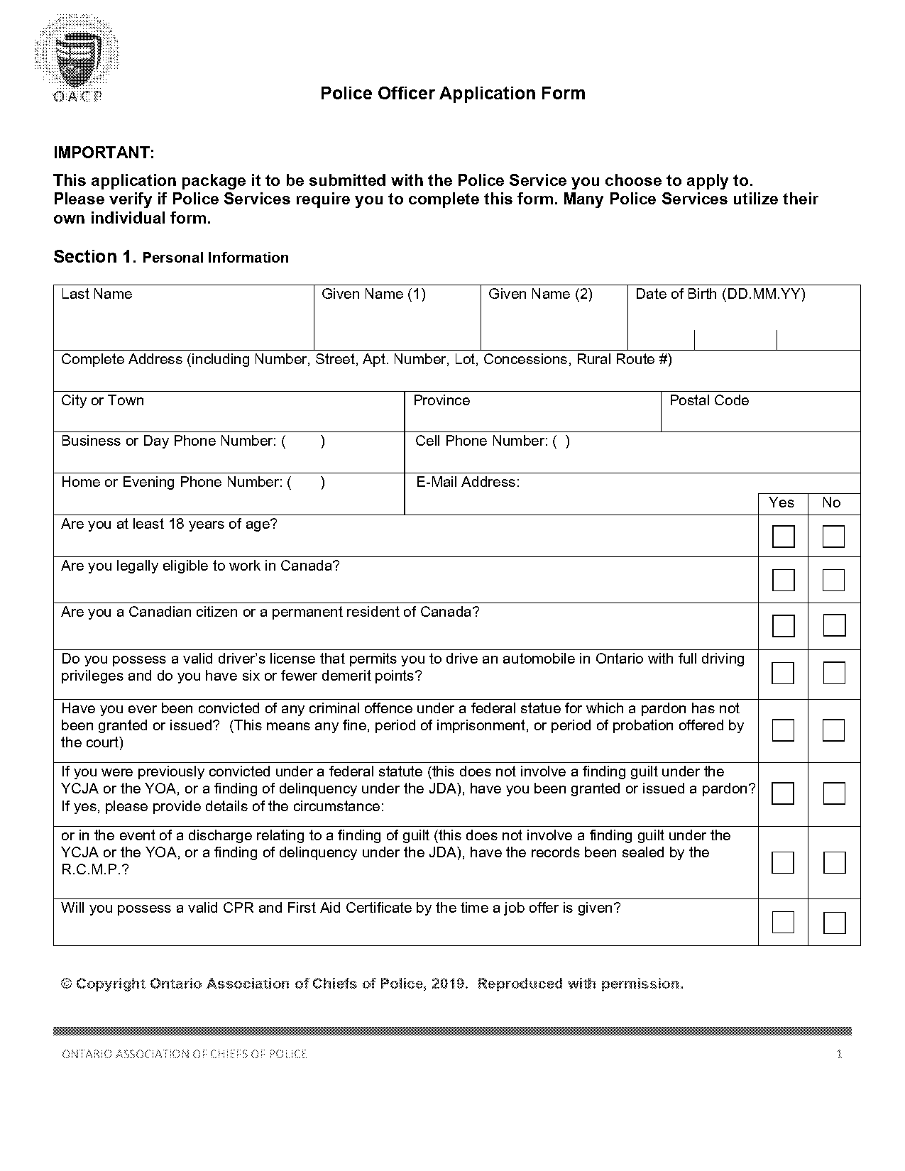 police constable application process