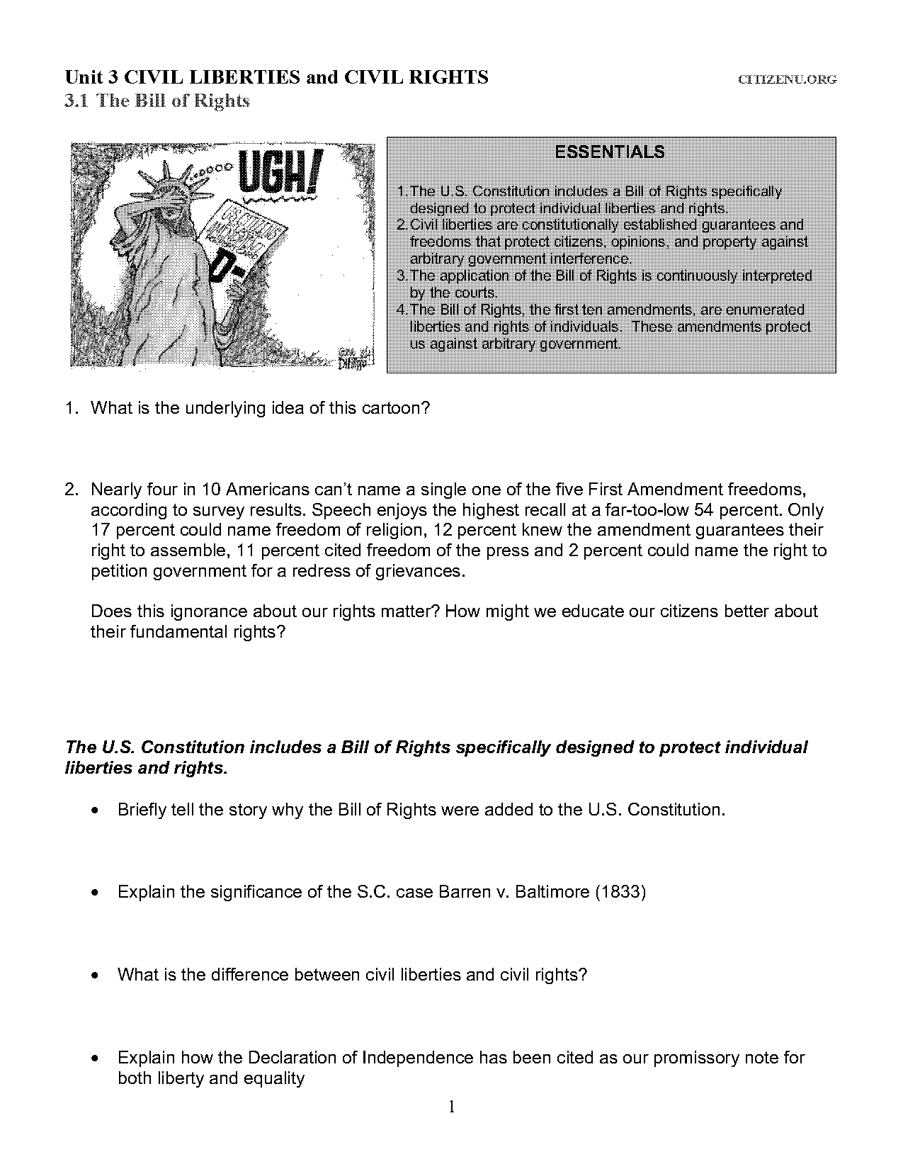 political cartoon bill of rights amendment