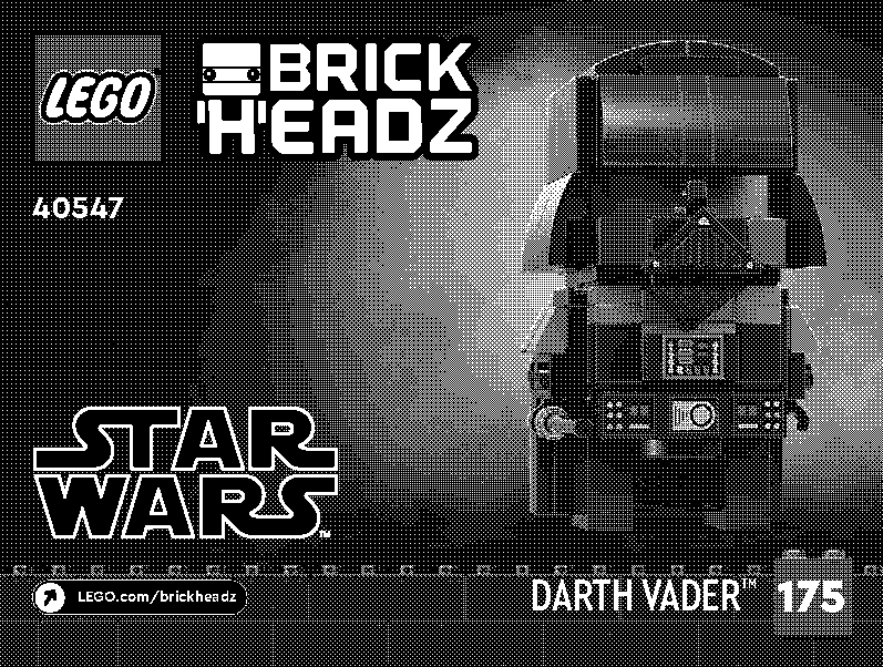 darth vadar lego directions page one