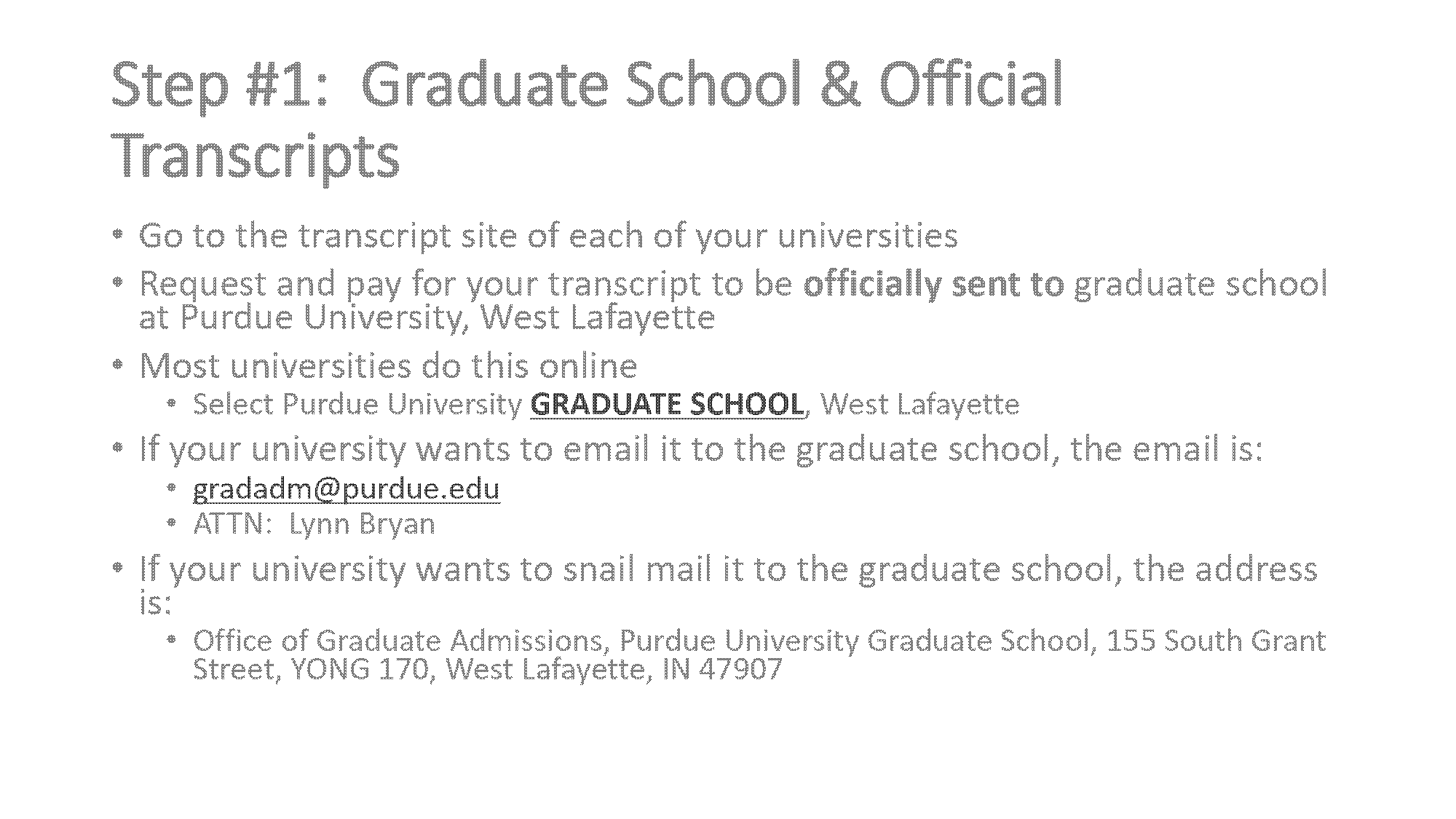 send transcripts to graduate school