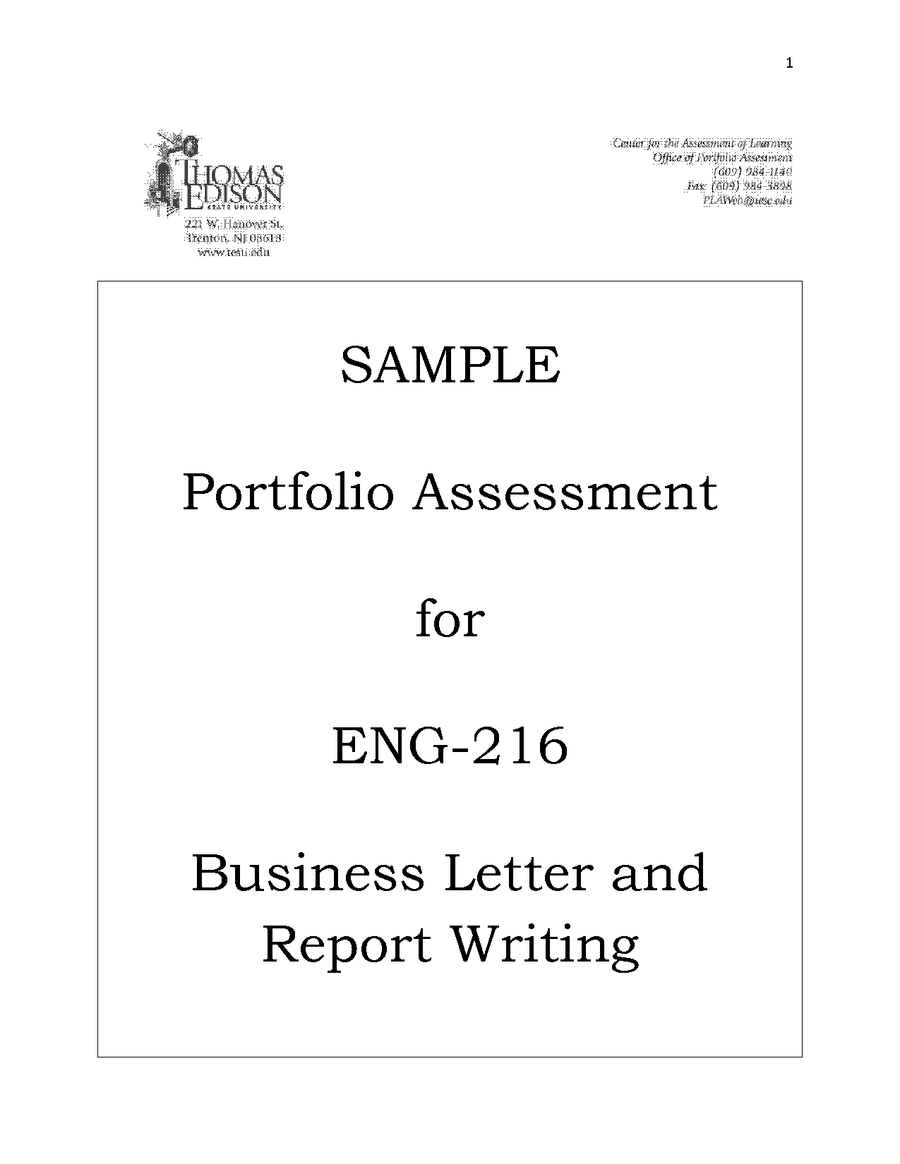 sample of business report writing