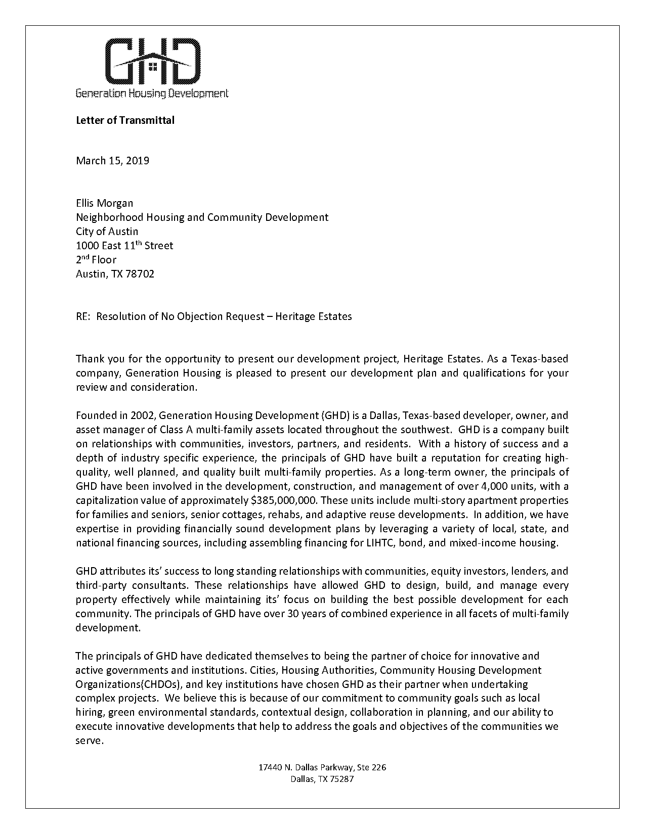 letter of application housing city of austin