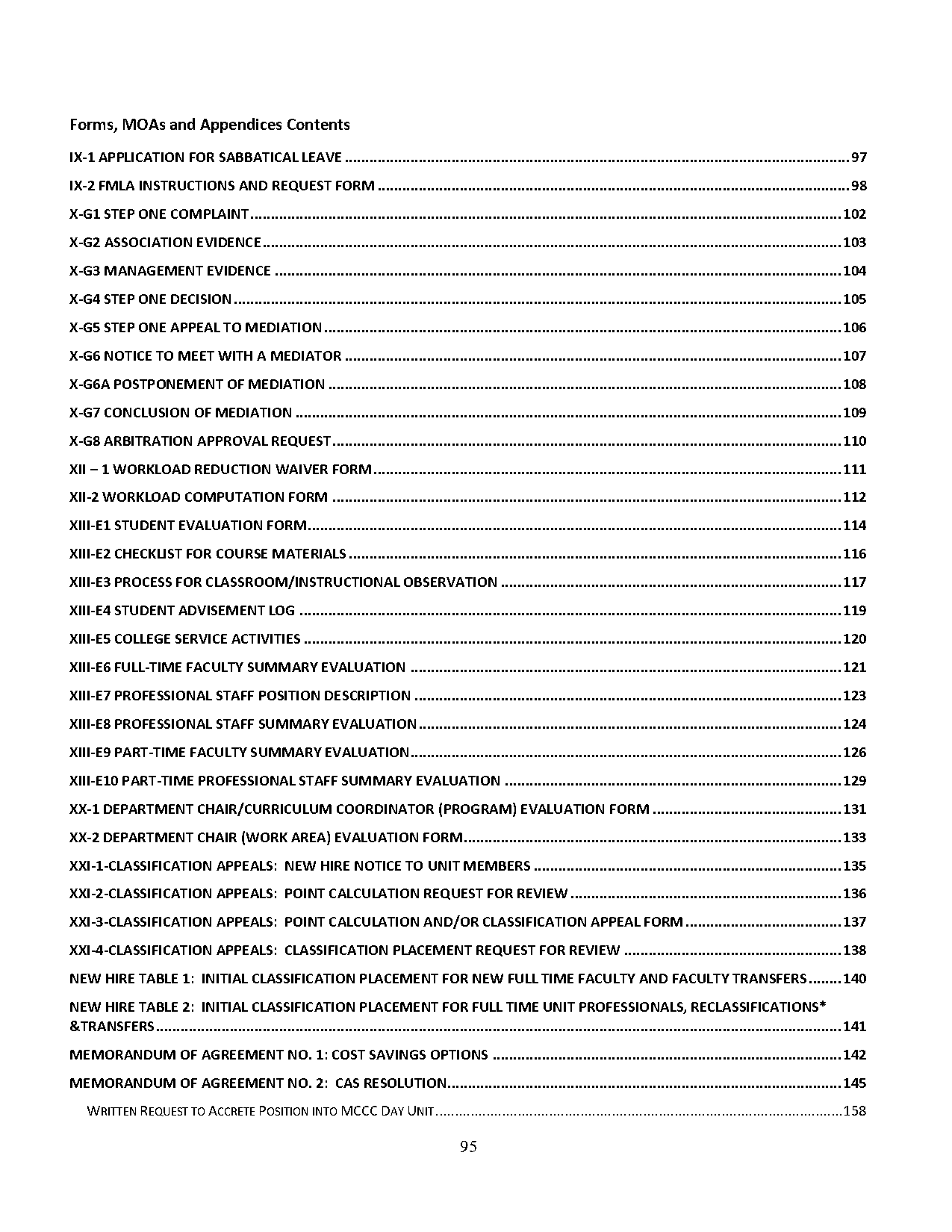 tuition waiver dce mccc bargaining agreement