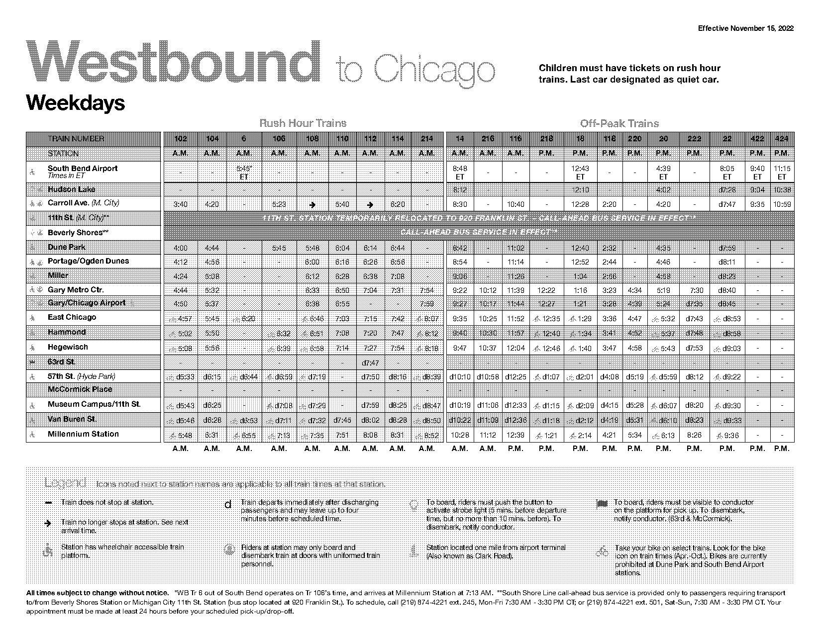 lasalle st station schedule