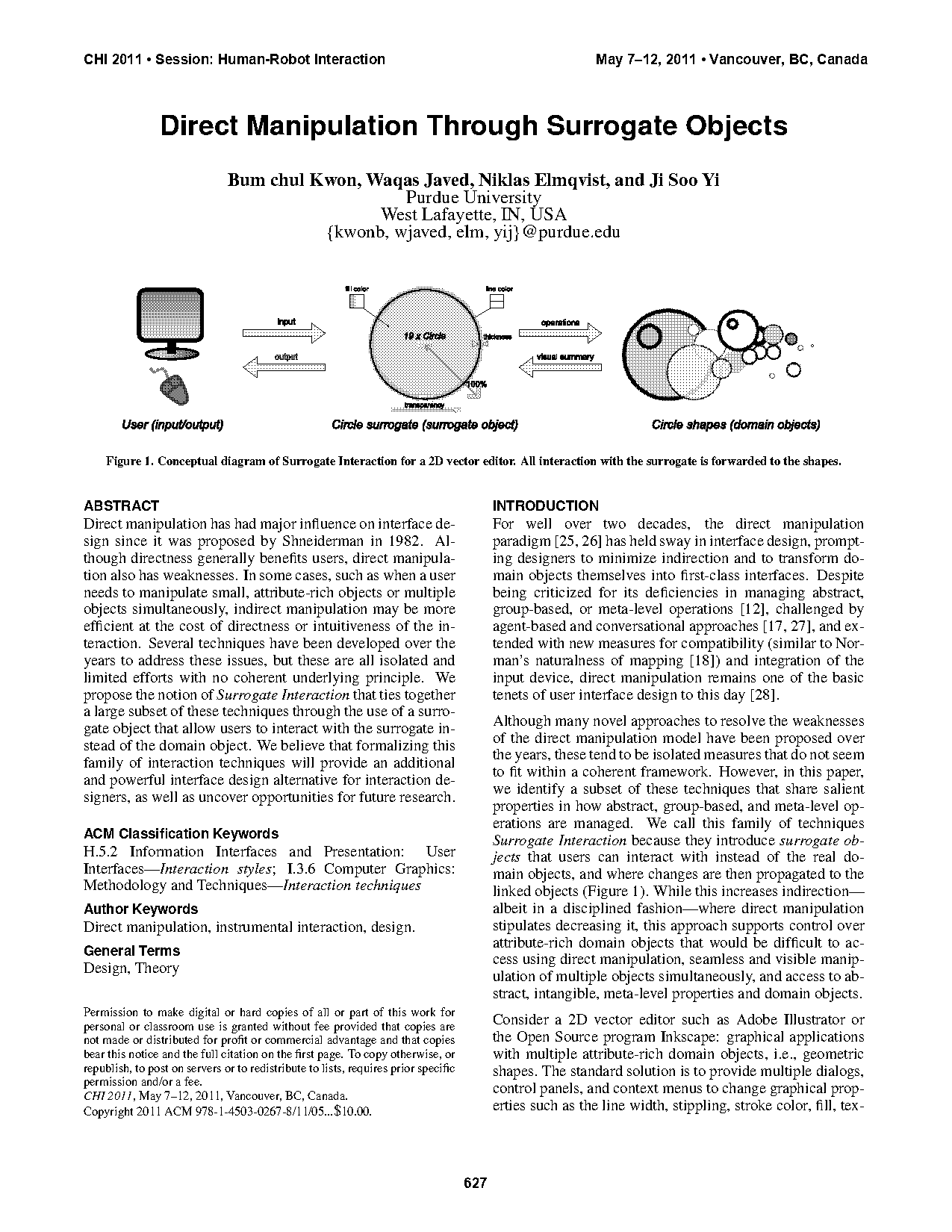 indirect manipulation vs direct manipulation