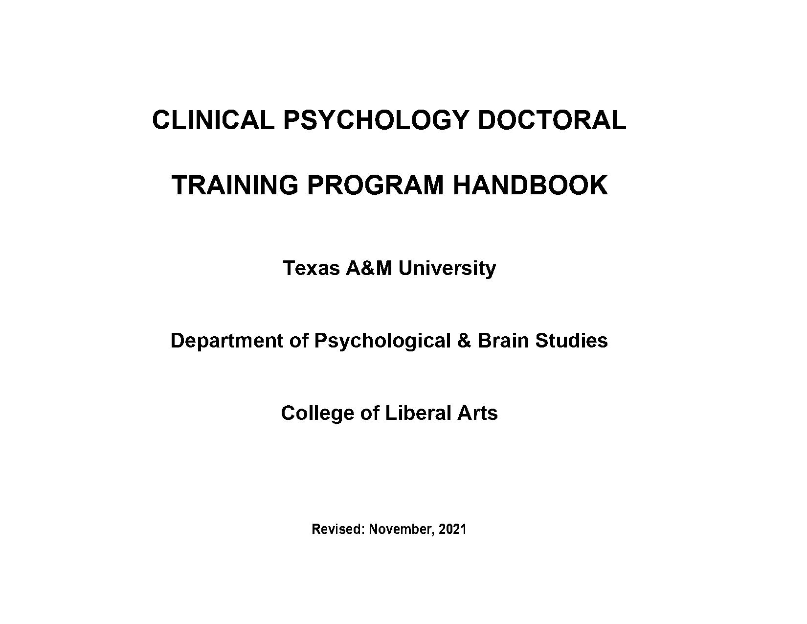 unc clinical psychology handbook