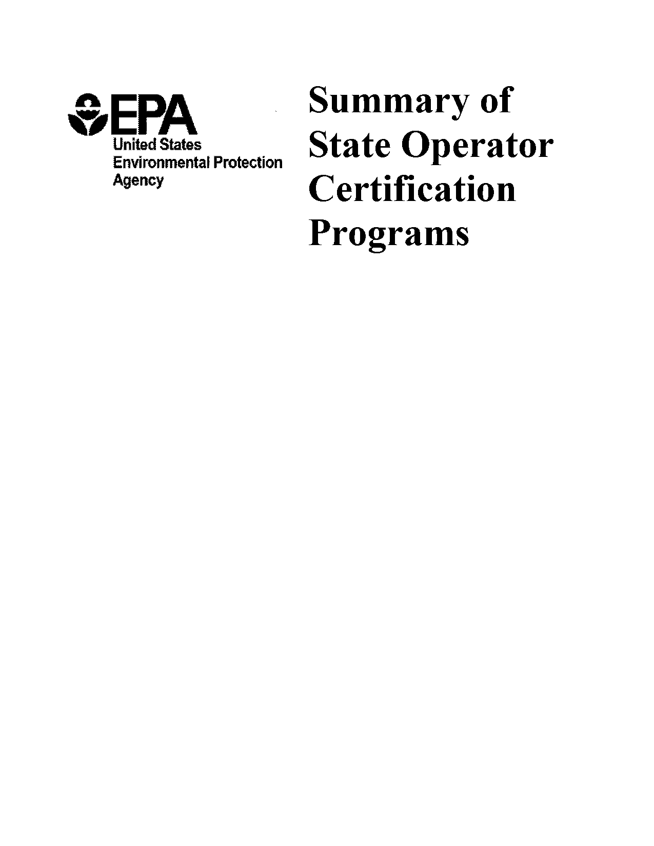 west virginia water operator certification