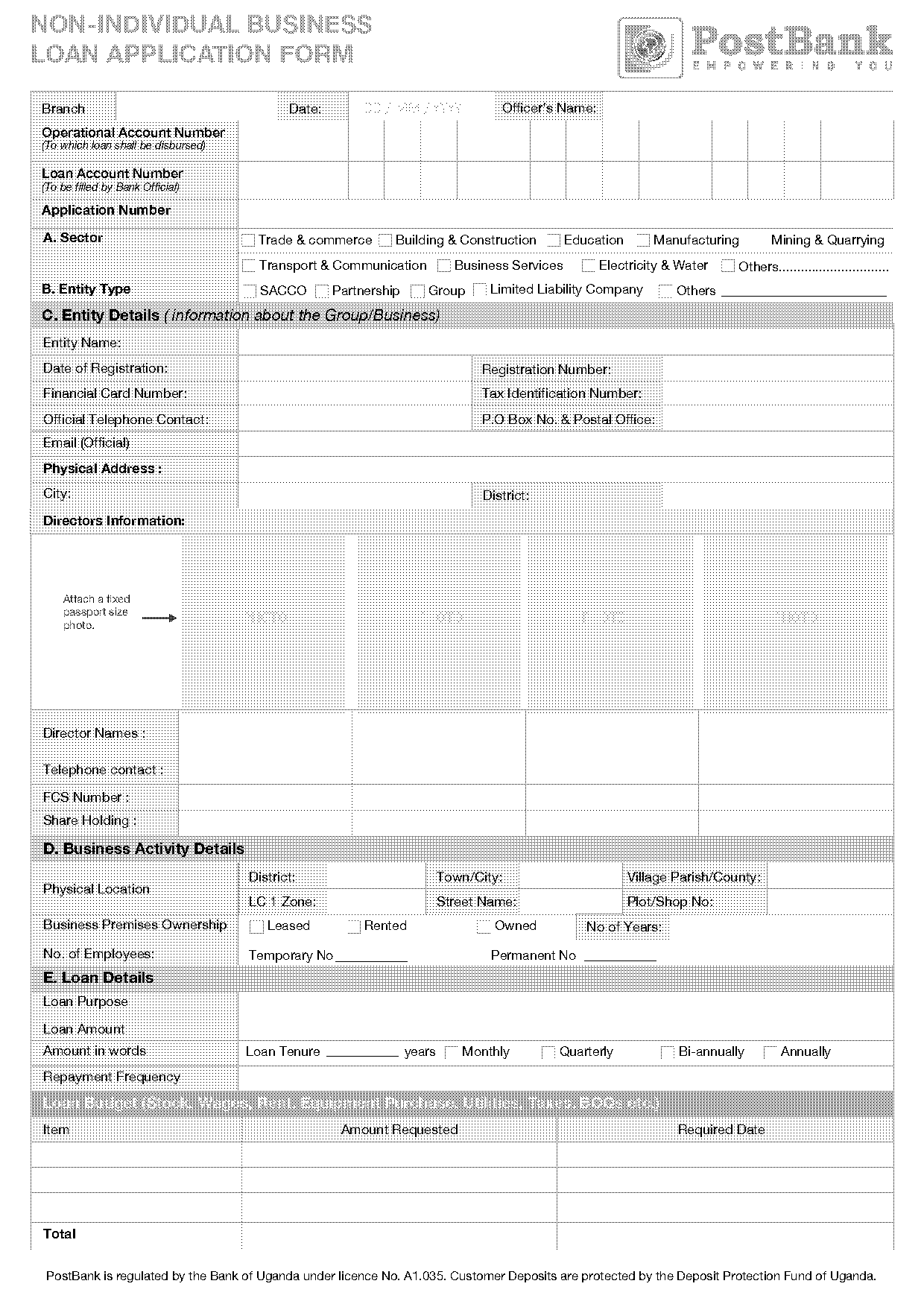 prime minister business loan application form