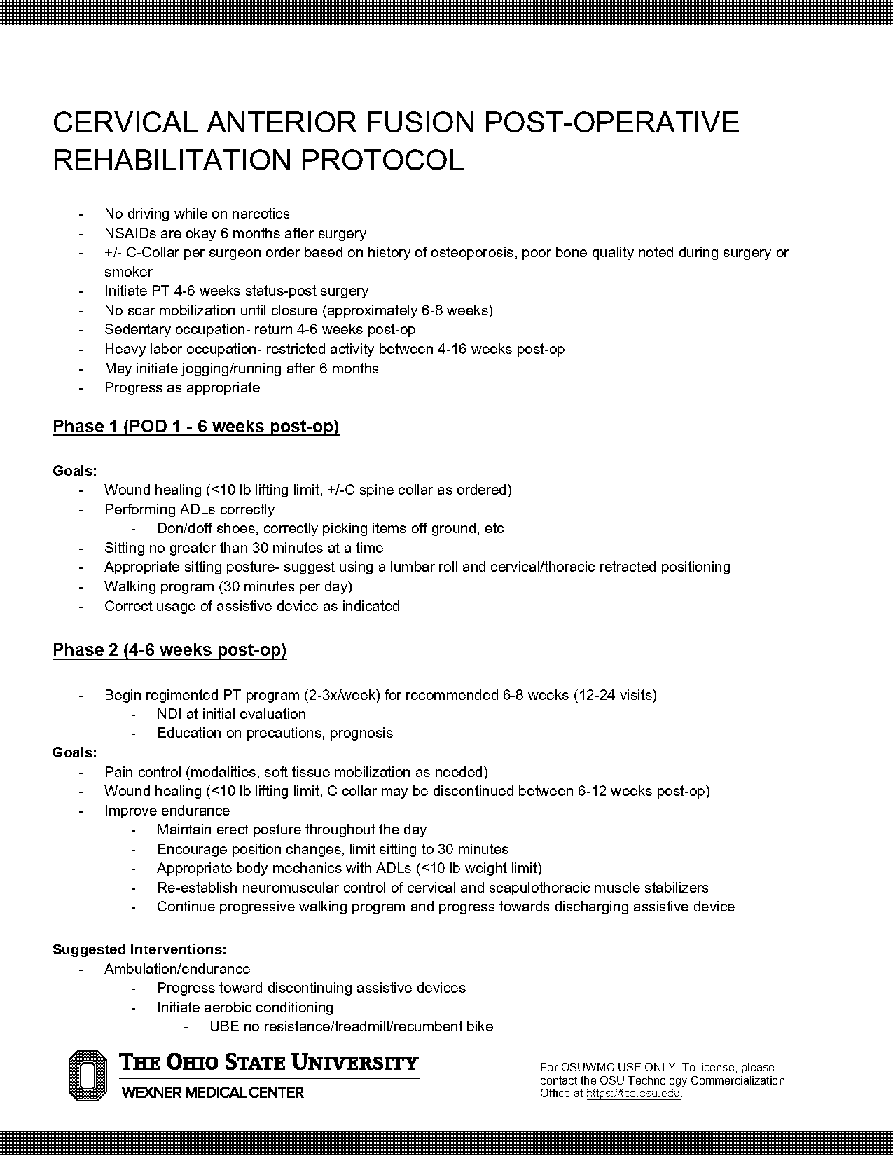 back fusion rehab protocol