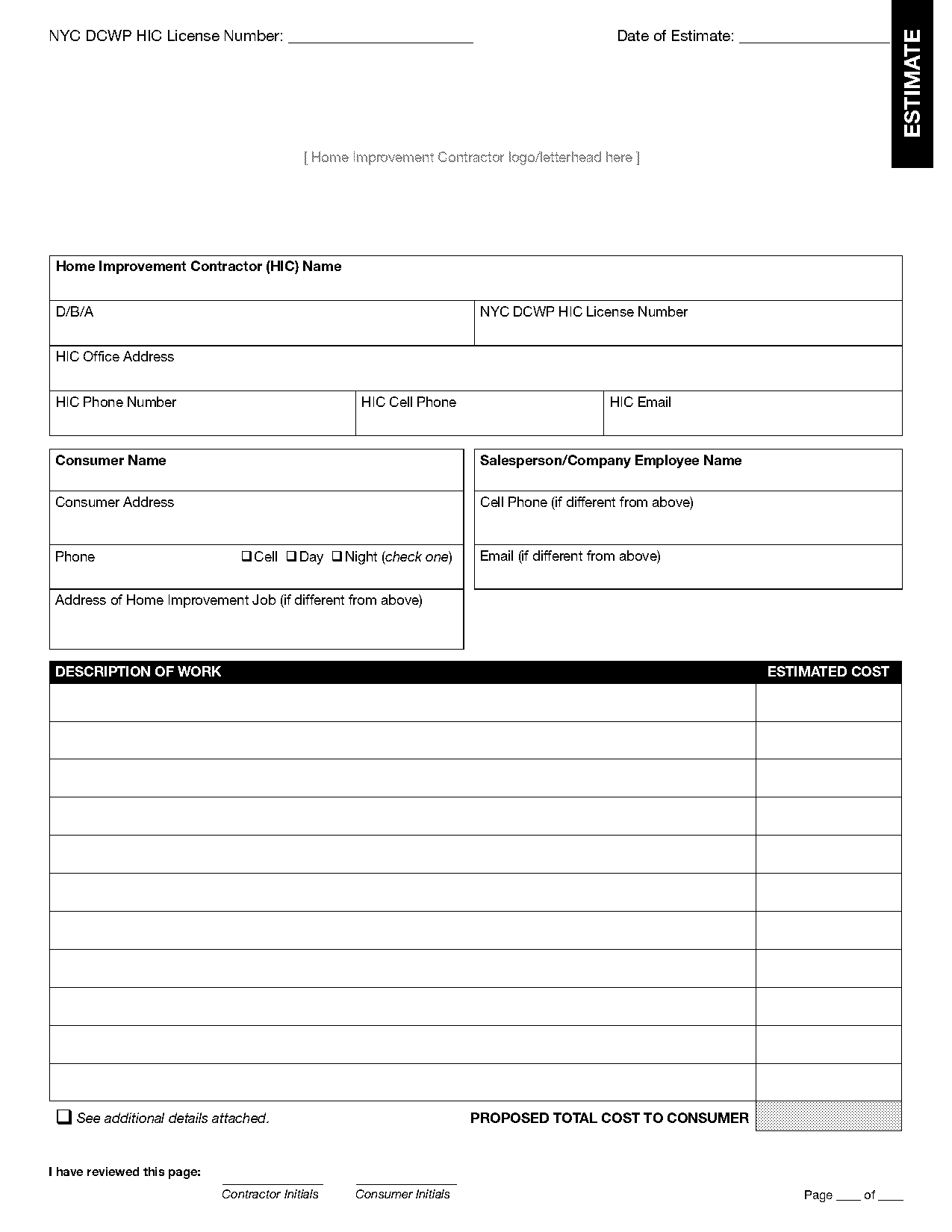 house remodel invoice printable