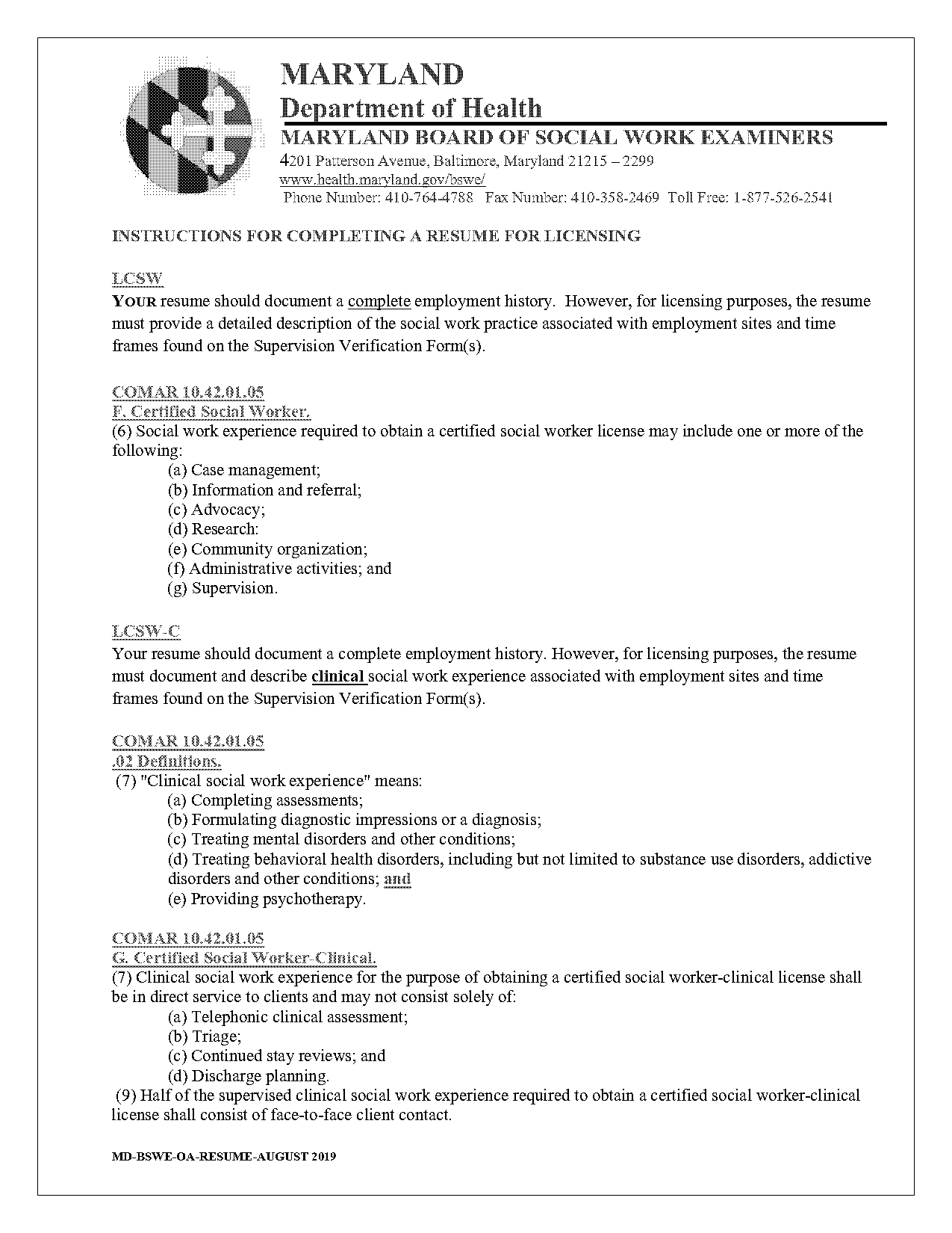 social worker lcsw resume