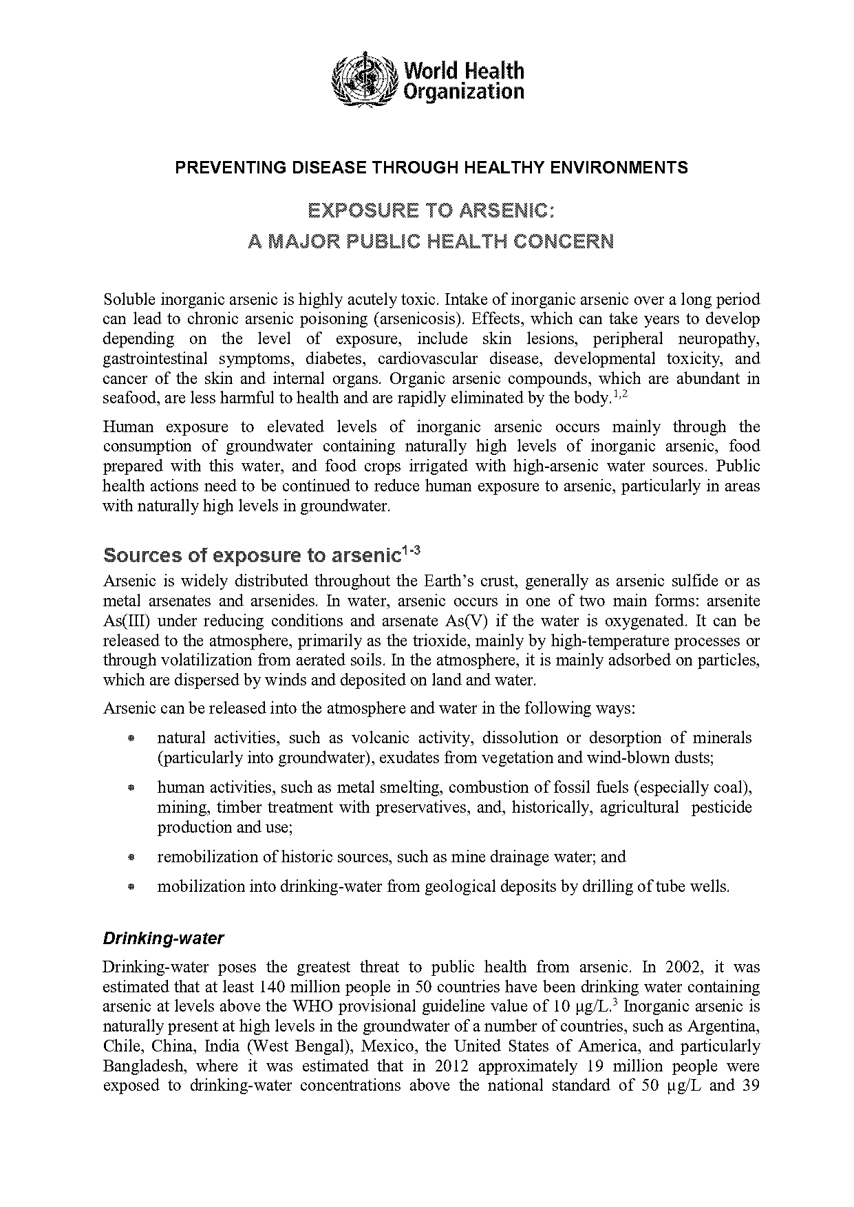 arsenic poisoning long term effects