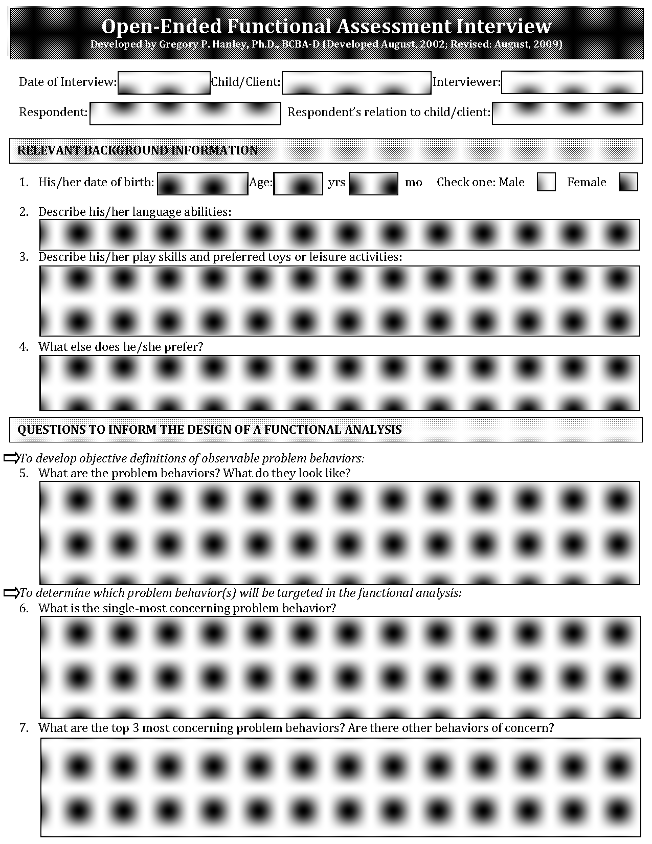 sample fba with interviews