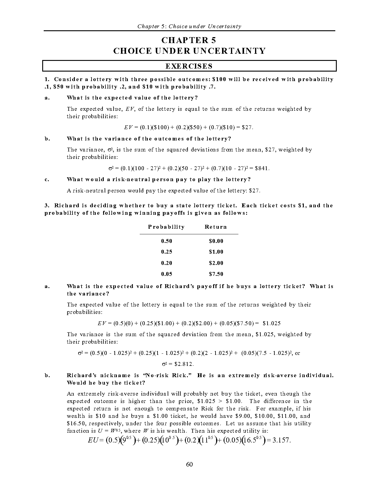 expected profit from lottery ticket