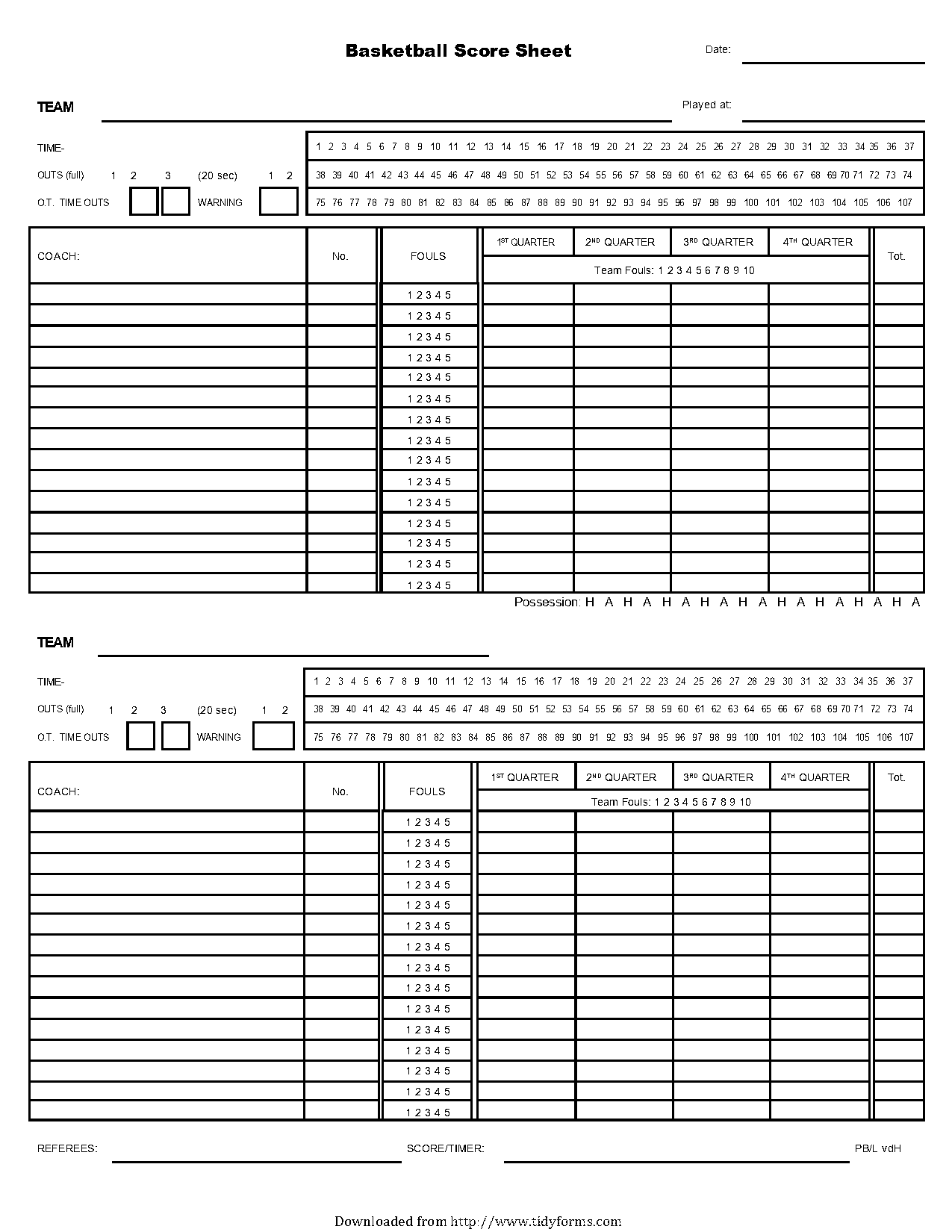 basketball statistics sheet template