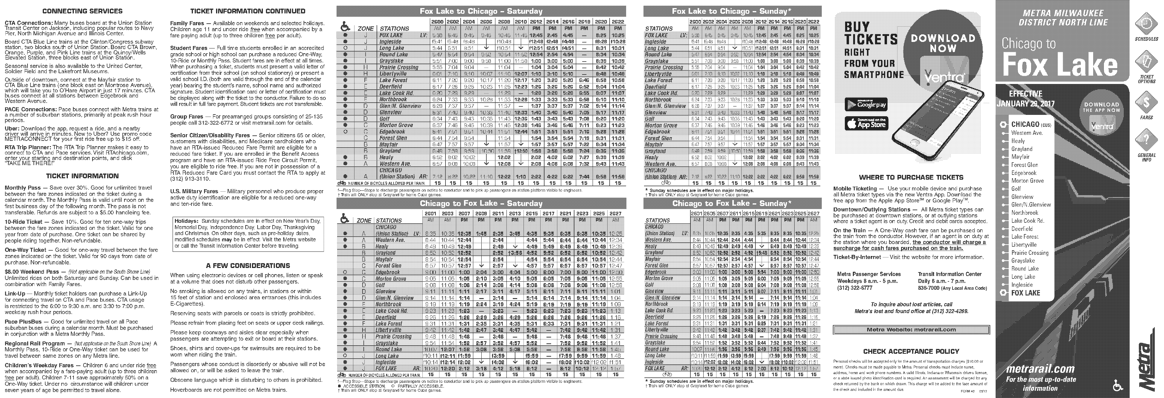 fox lake to union station train schedule