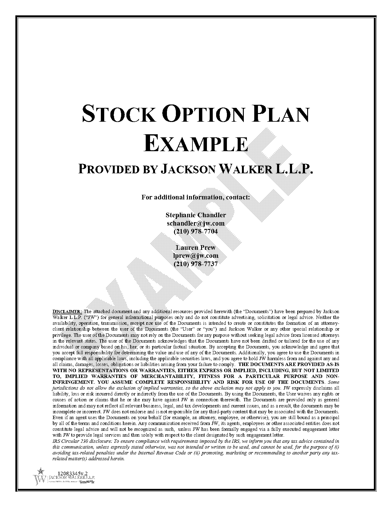 stock option agreement template