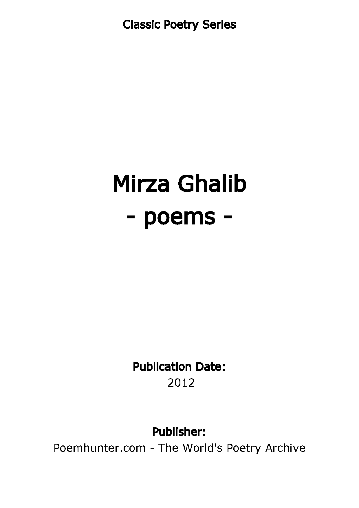 ghalib sher o shayari in hindi pdf