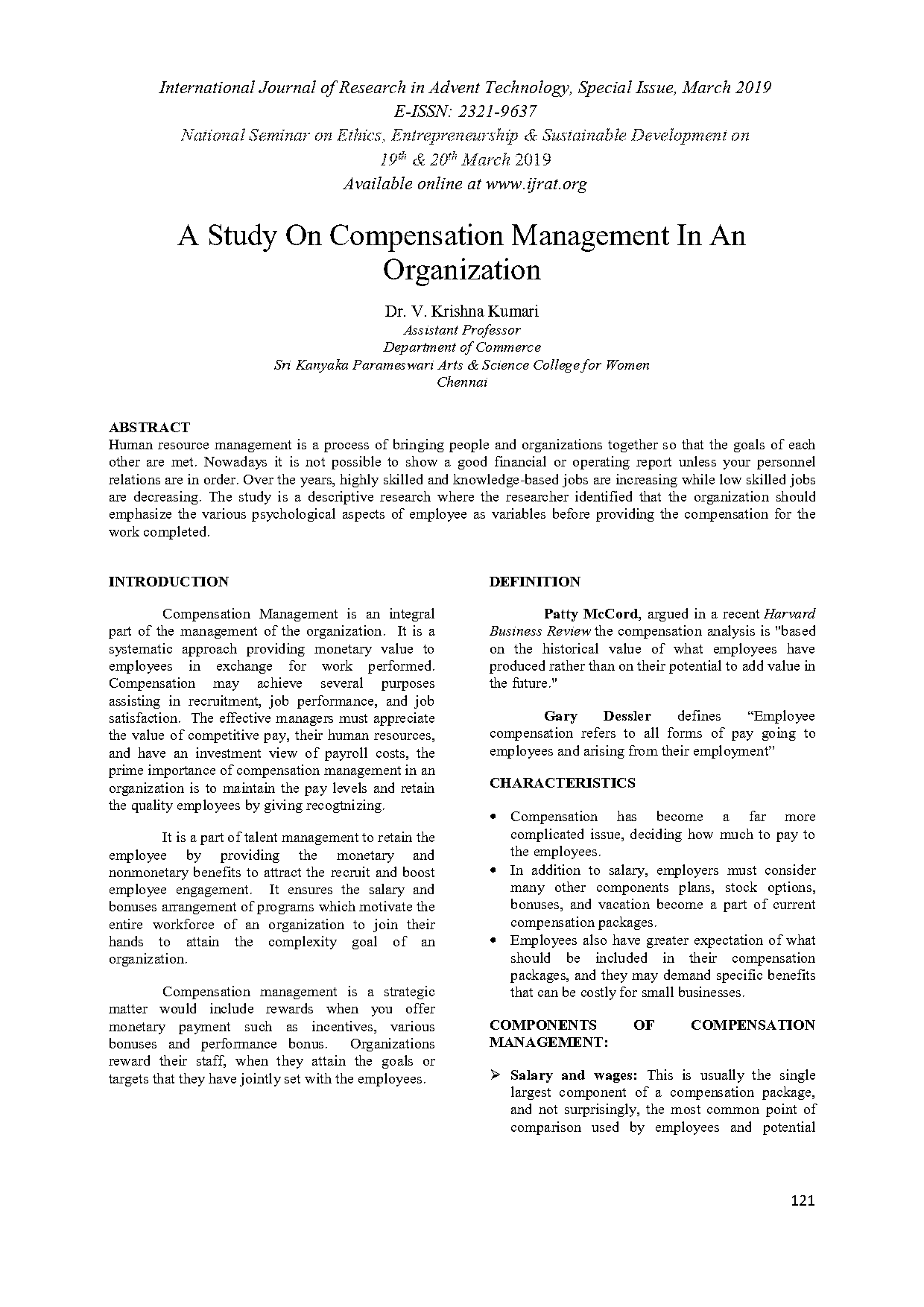 articles on compensation management pdf