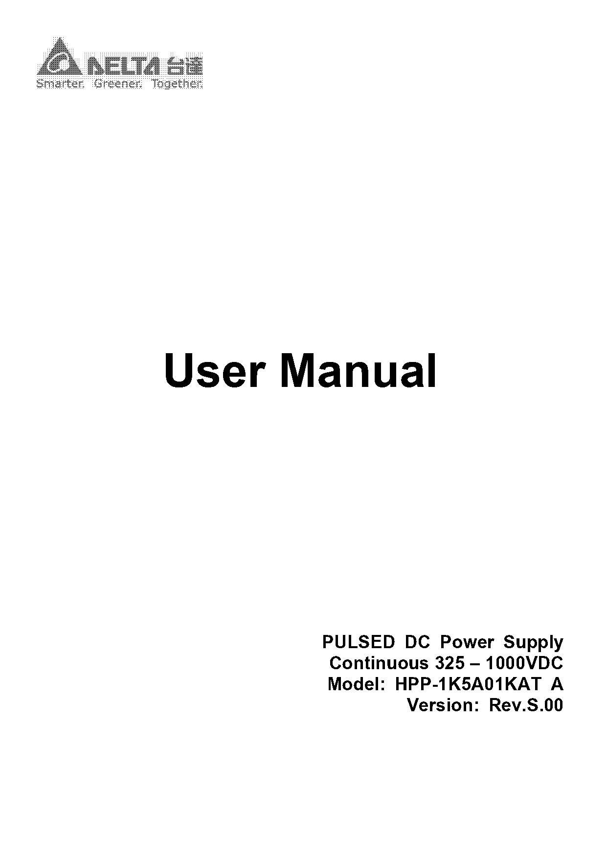 delta electronics power supply manual