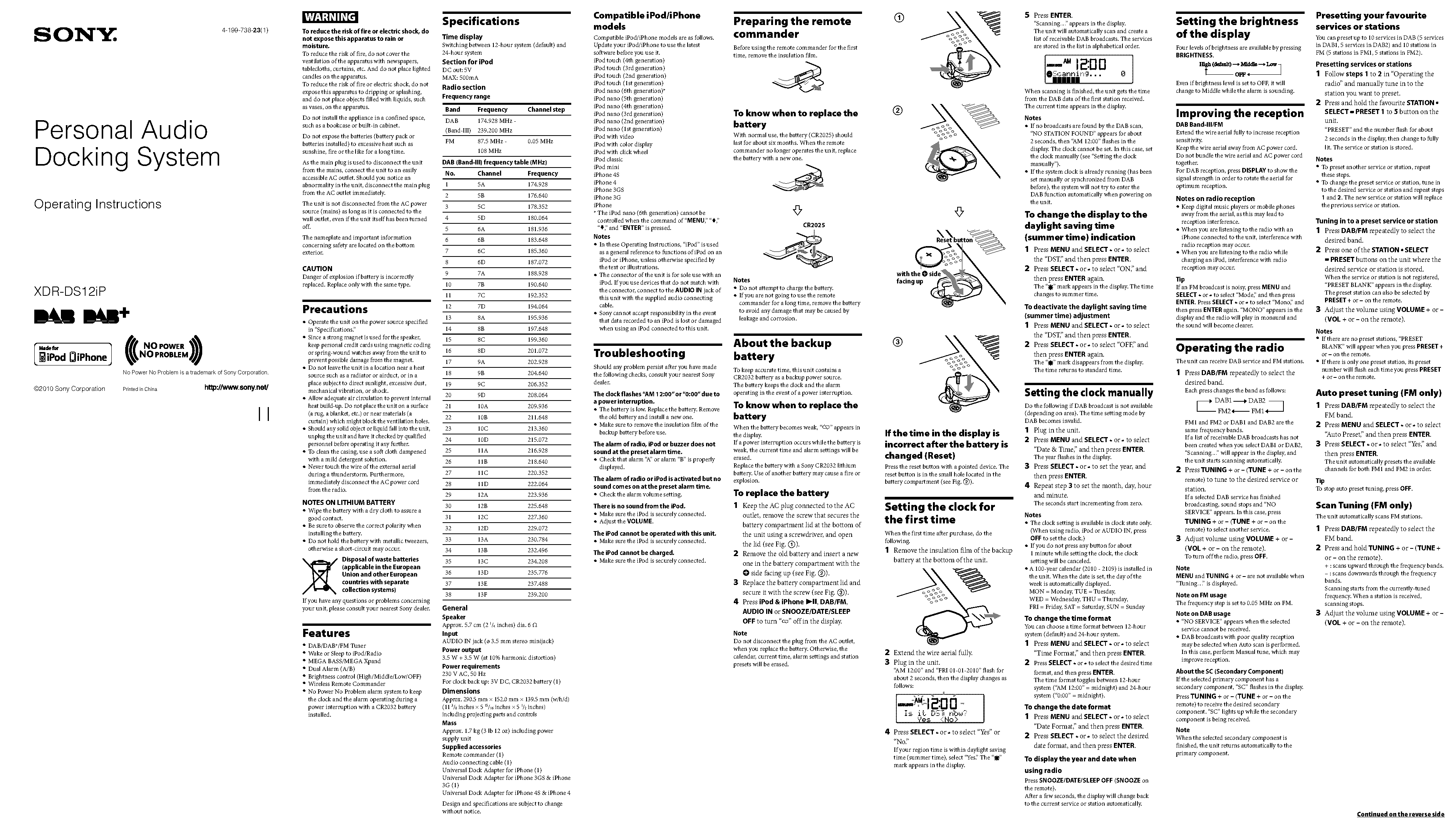 sony personal docking system manual