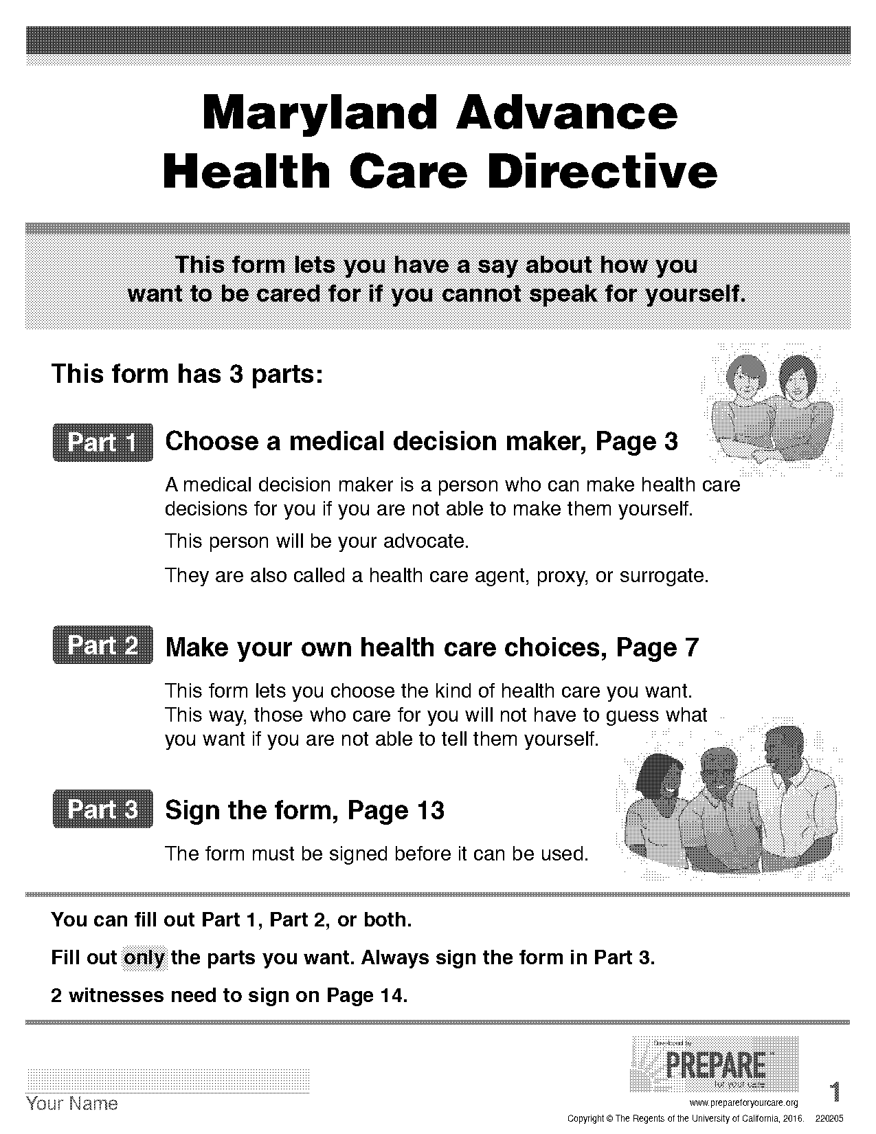 advanced health care directives maryland