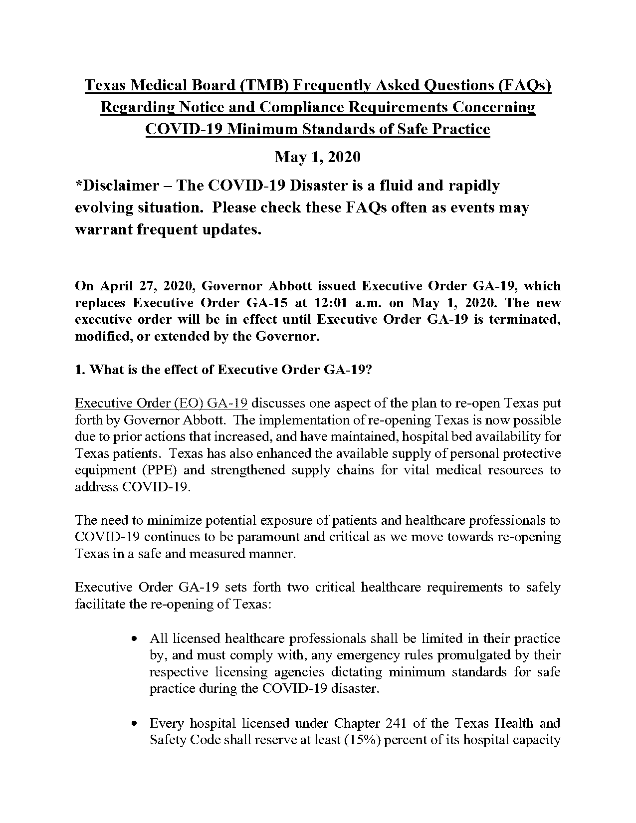 texas medical board notice to patients