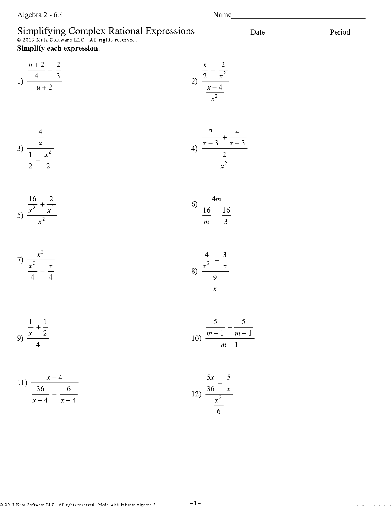 evaluating complex rational expressions