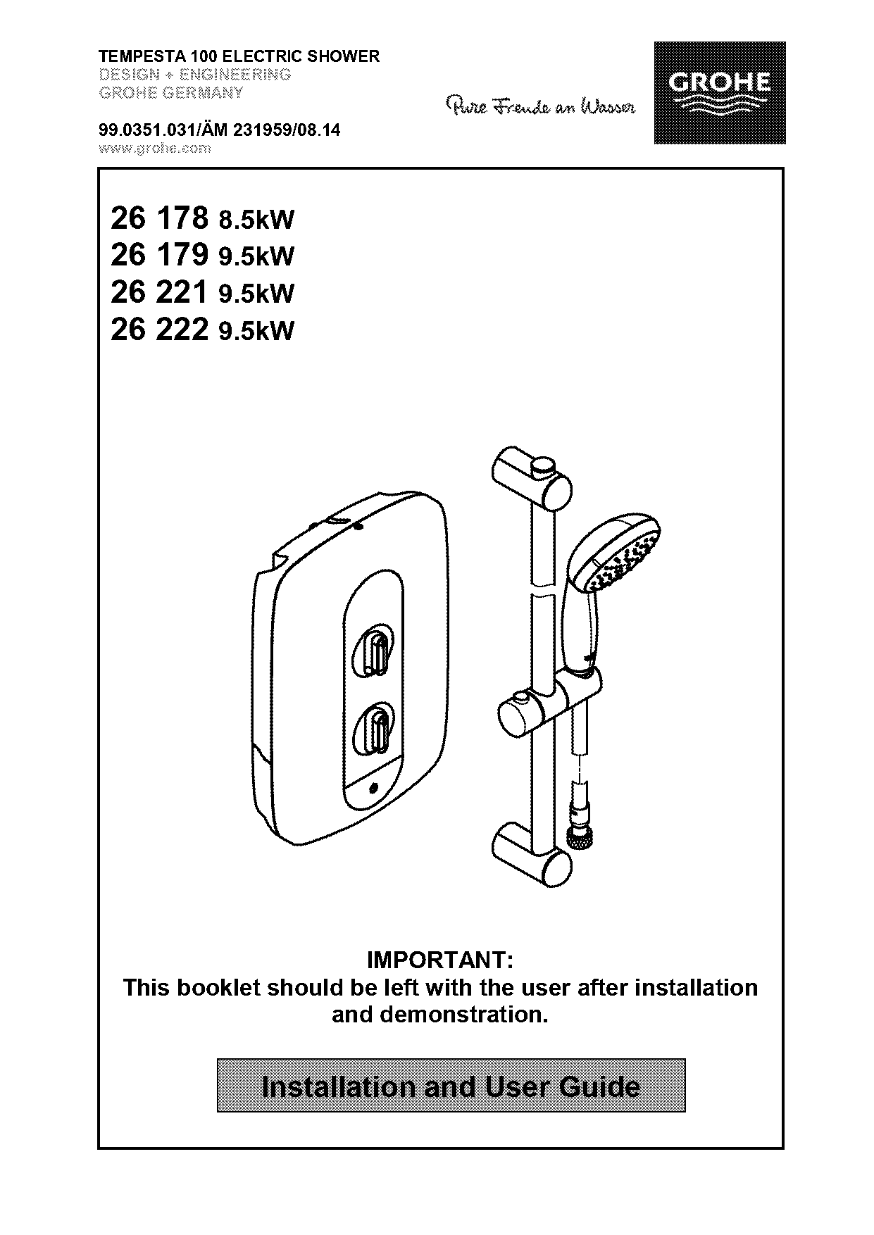 creda power shower manual