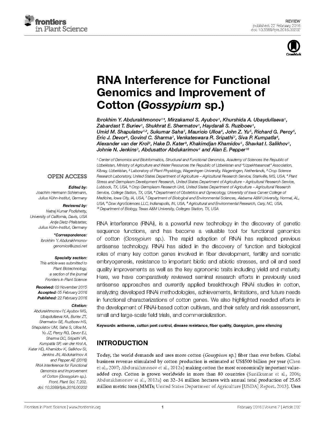 rna interference review articles