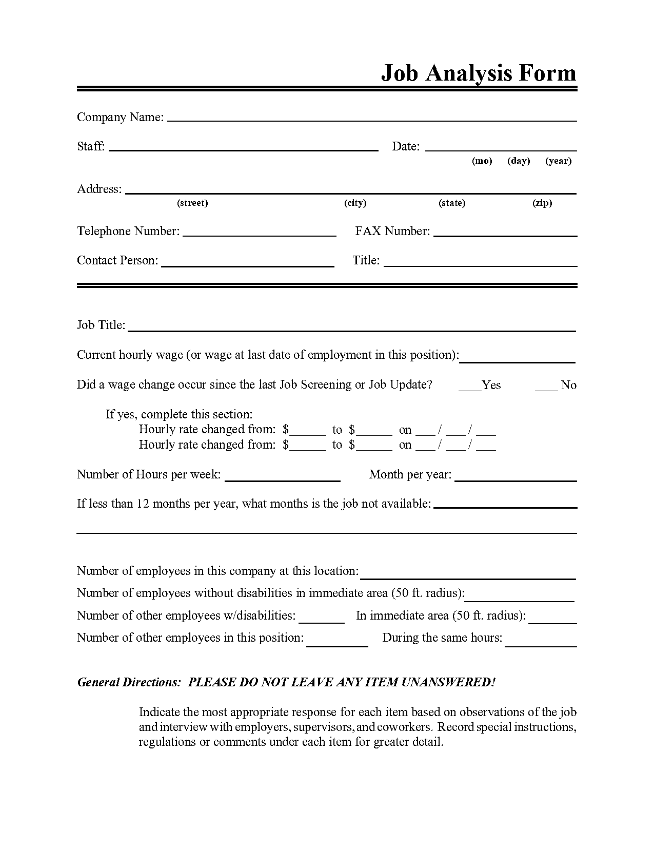 example of job analysis form