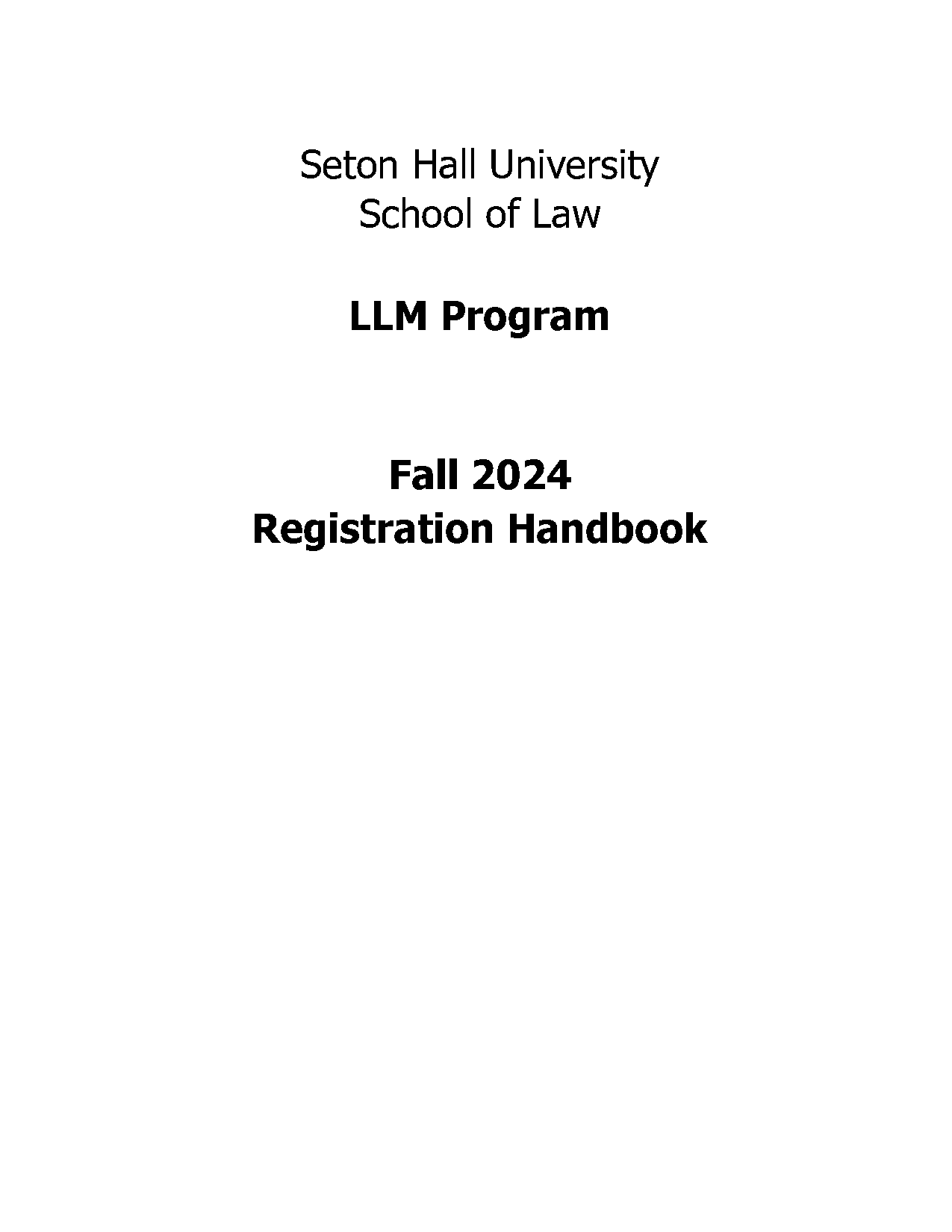 seton hall law student handbook