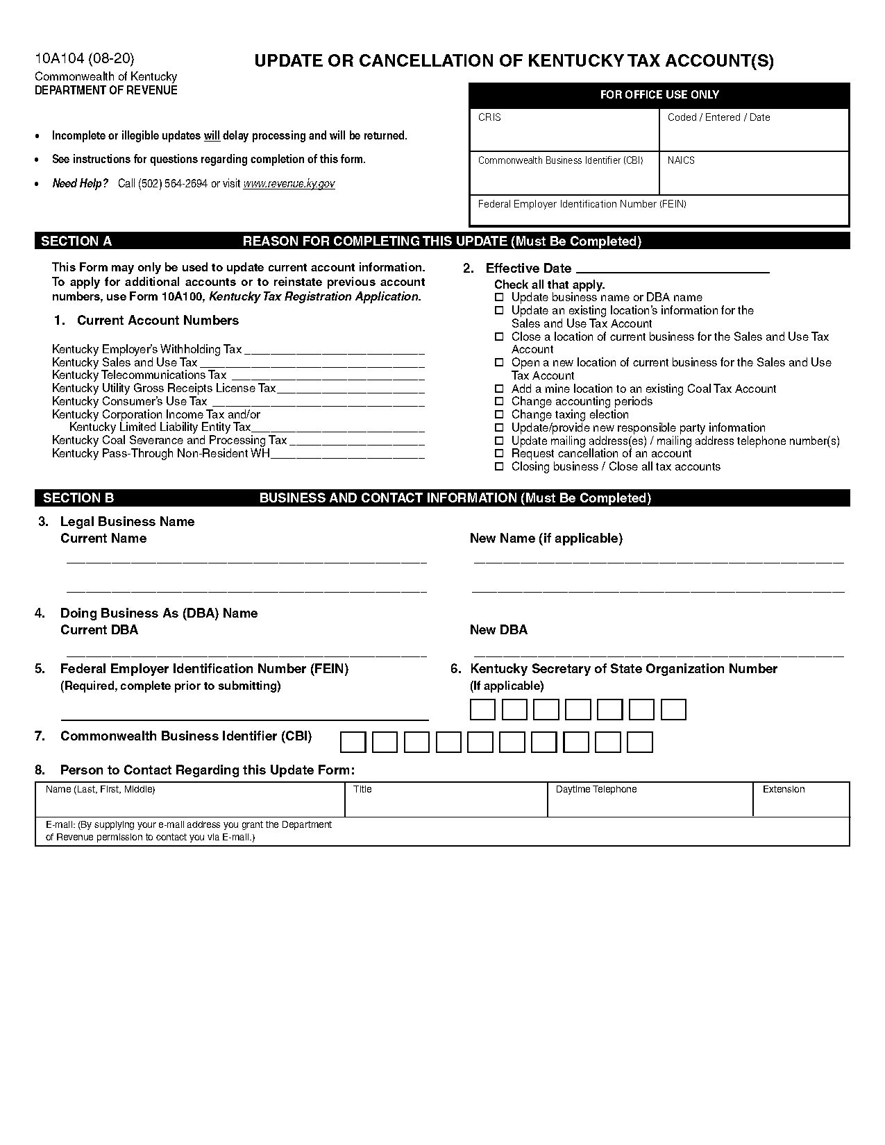 irs business address change online form