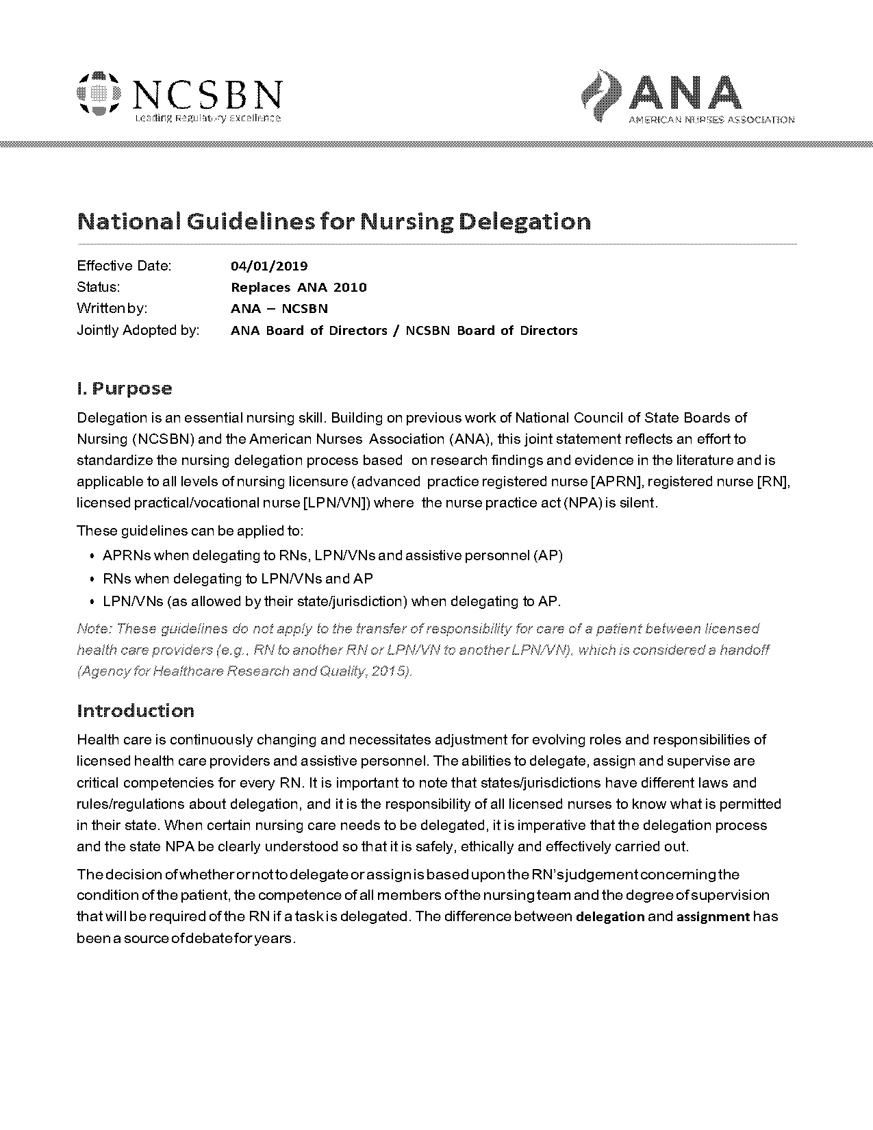 advanced level nursing a position statement