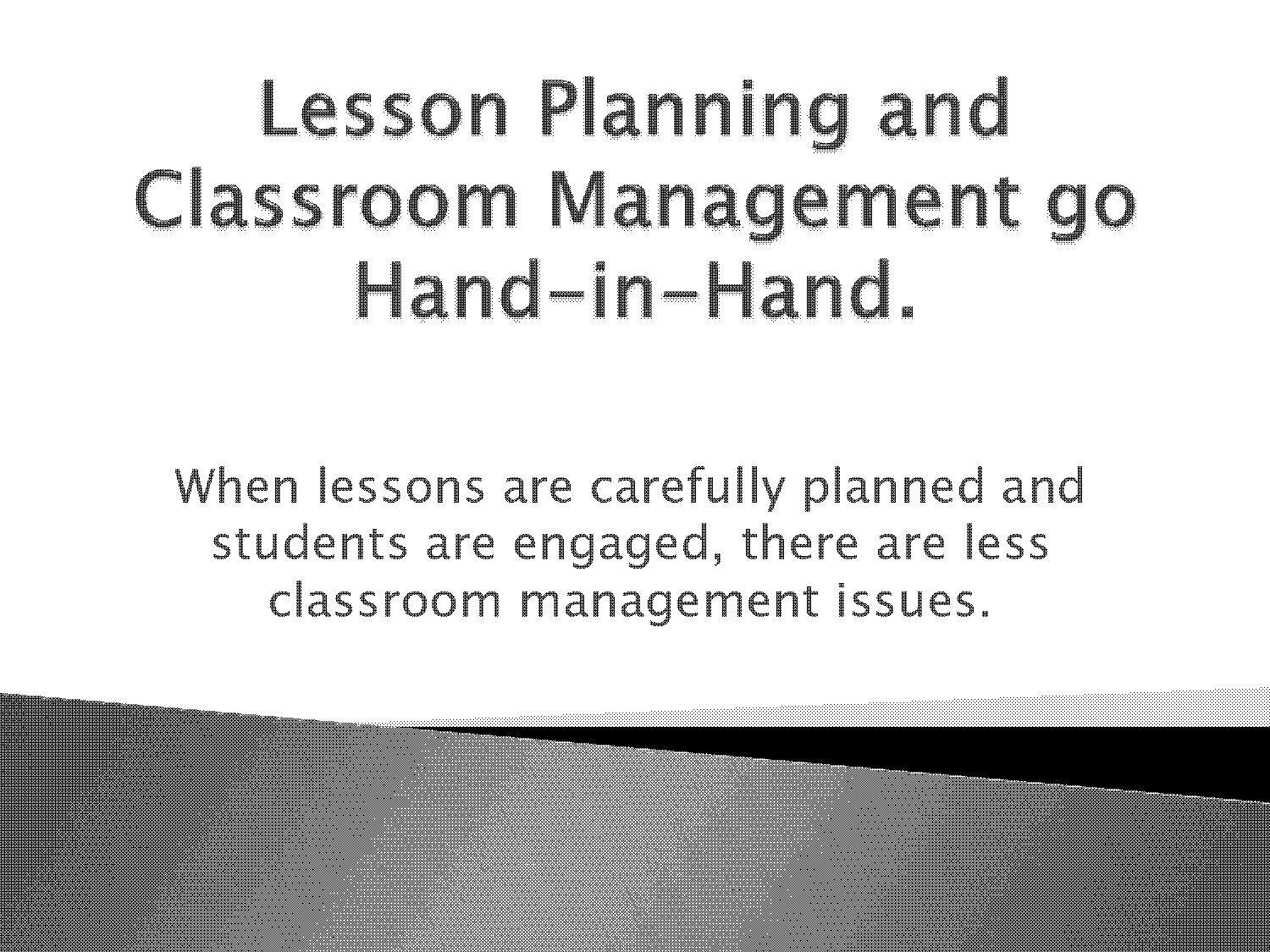 classroom management in a lesson plan